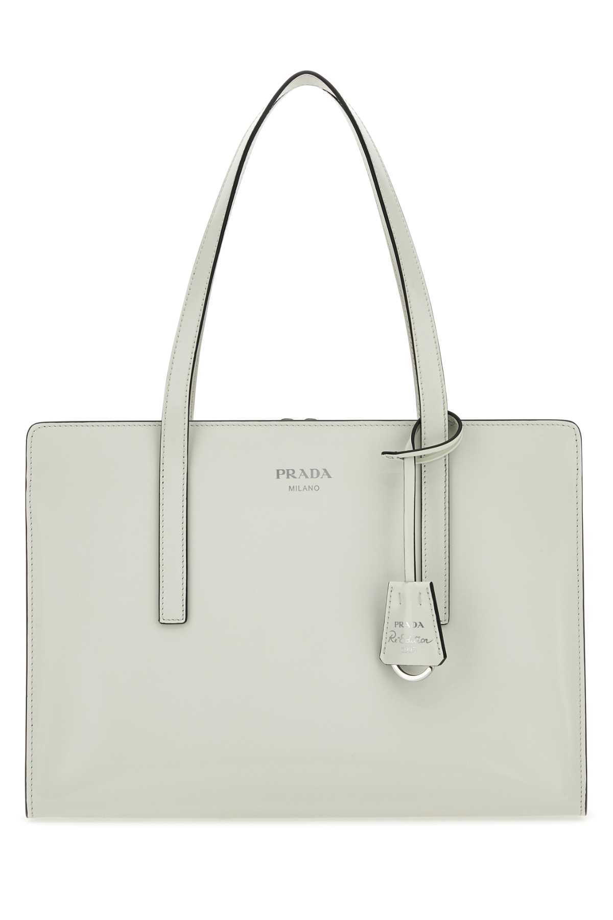 Prada White Leather Re-edition 1995 Shoulder Bag In Biancon