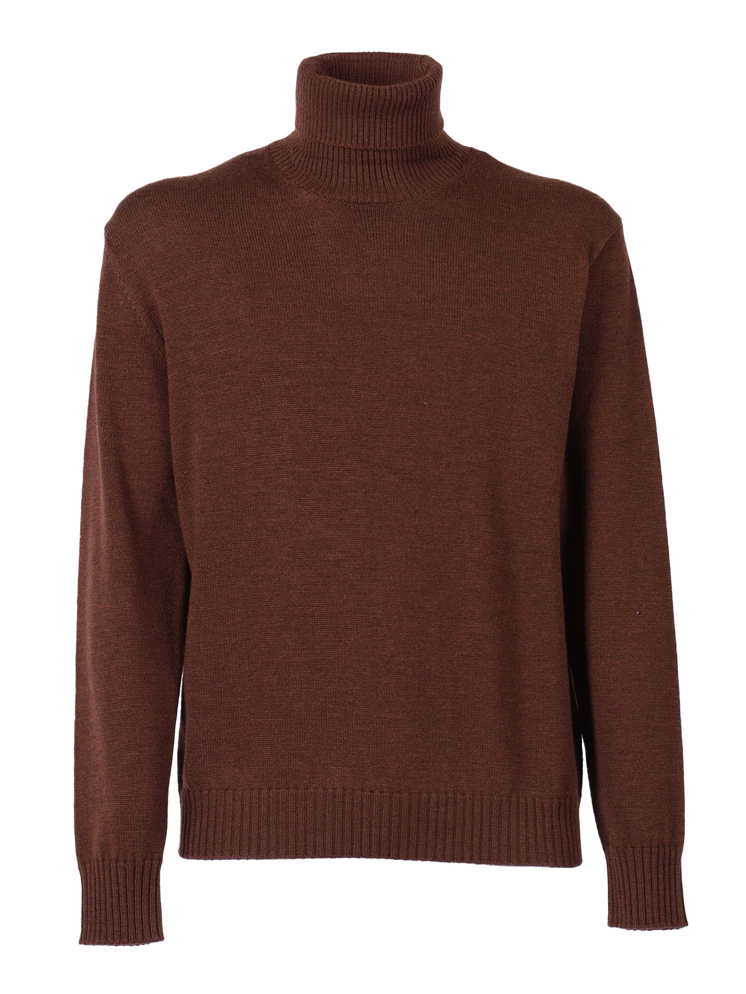 Ballantyne Turtleneck Wool Pullover In Brown
