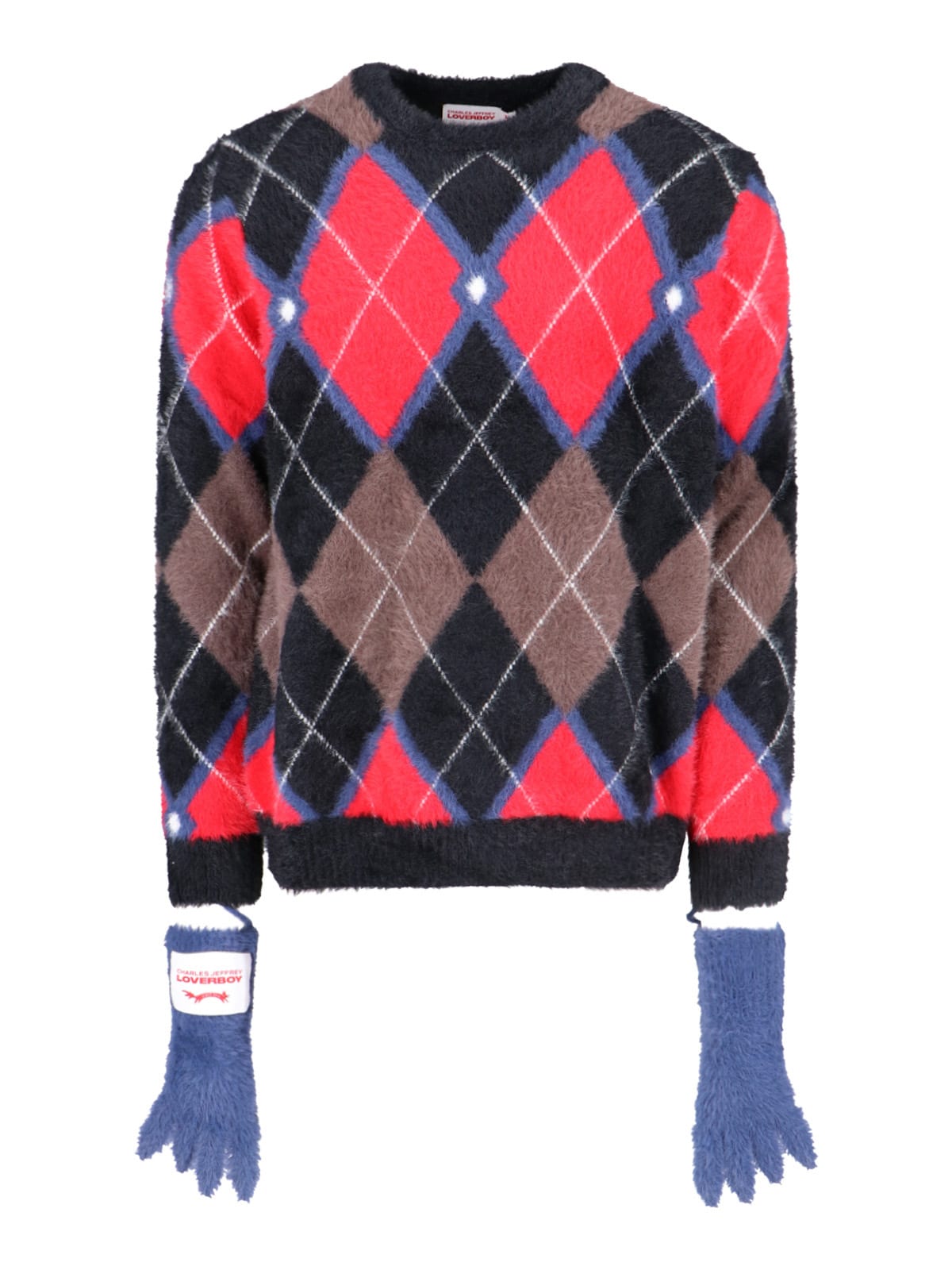 Shop Charles Jeffrey Loverboy Fluffy Gloves Sweater In Multicolor