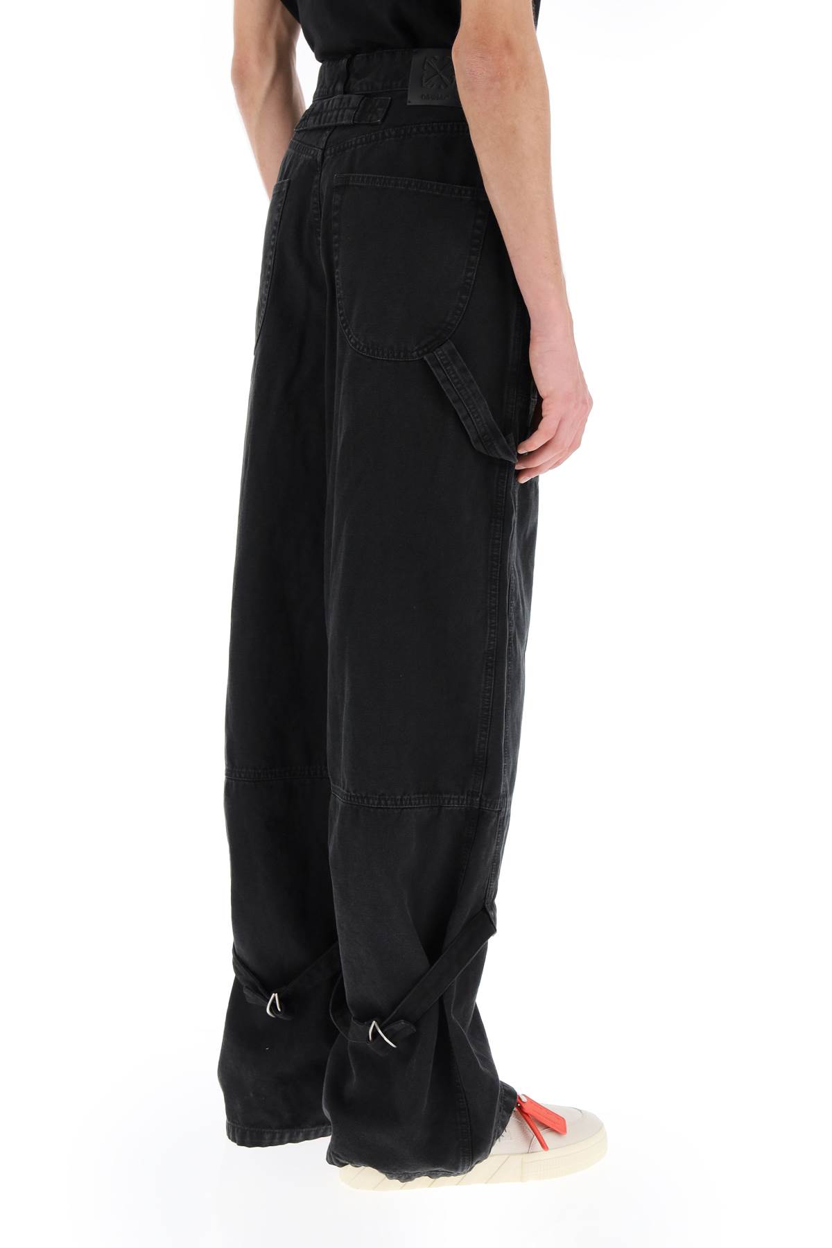 Off-white Carpenter Canvas Pants In Men In Black