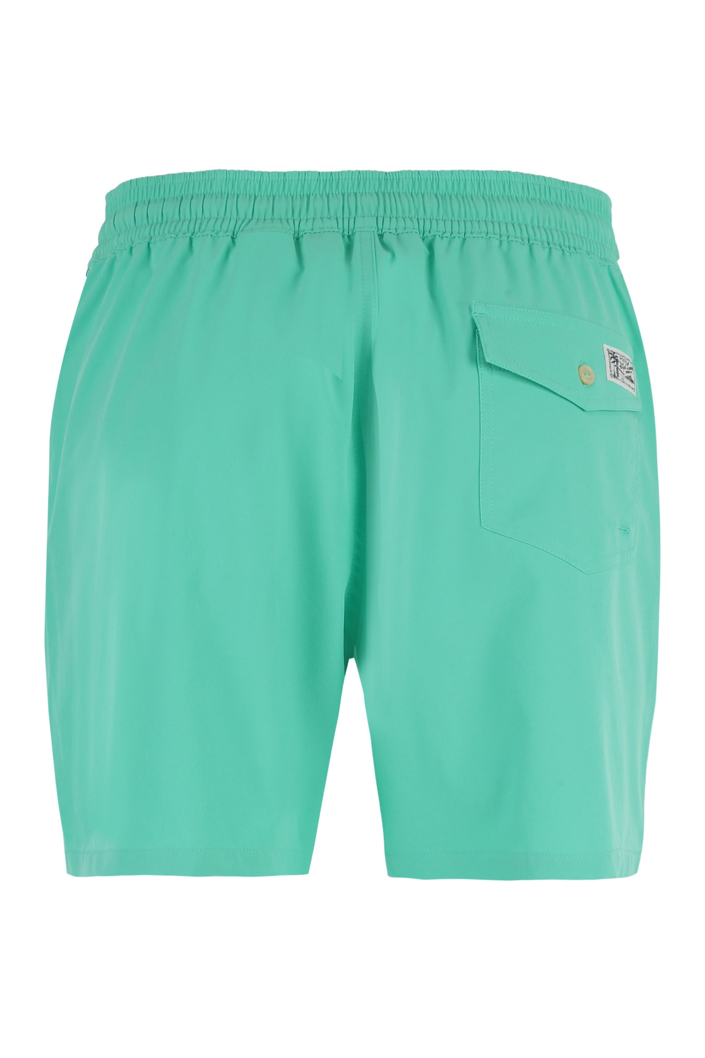 Polo Ralph Lauren Mens Two-slip-pockets Drawstring Swim Shorts Sunset Green Xxl In Green
