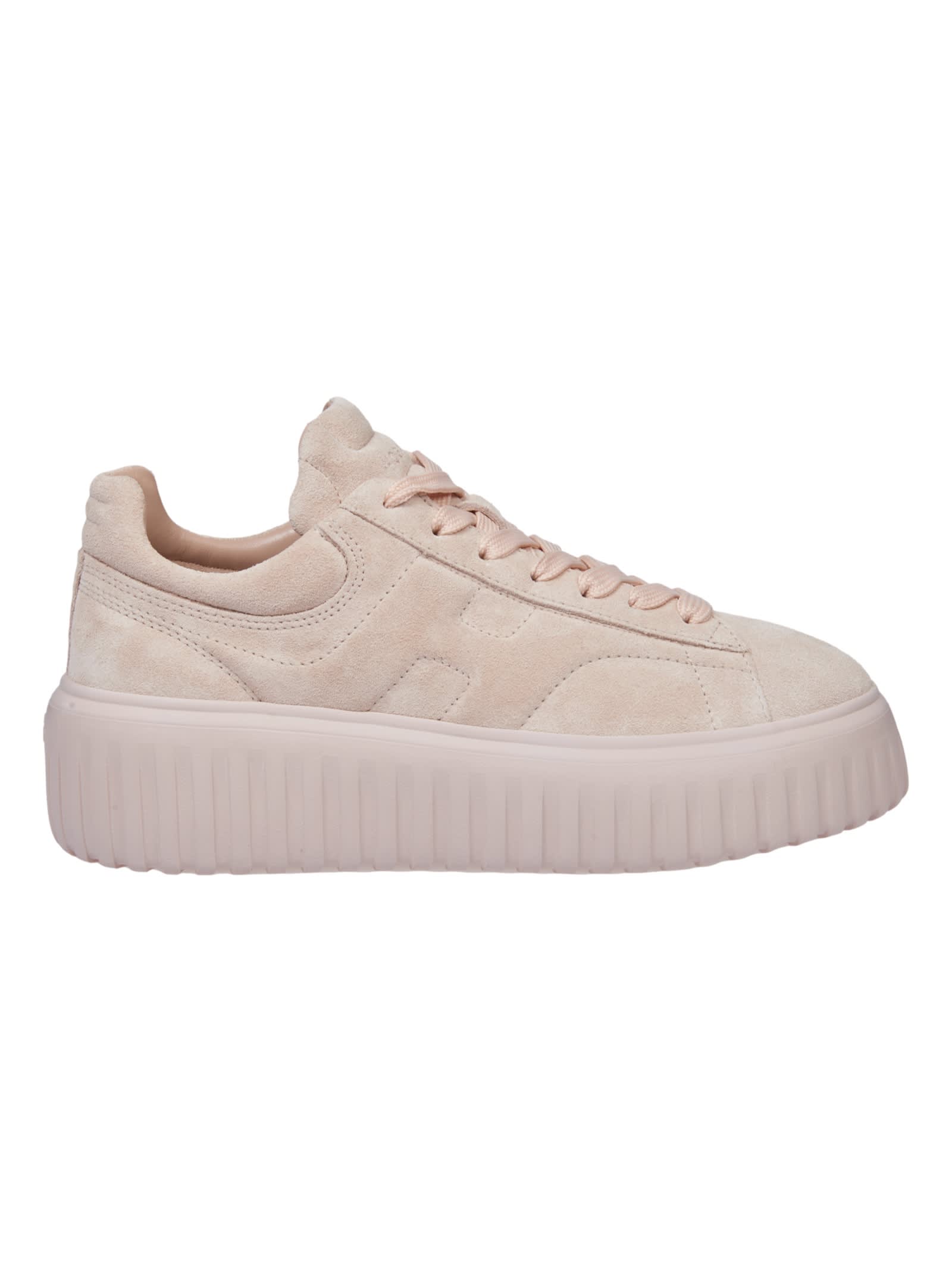 Shop Hogan H-stripe Sneakers In Pink