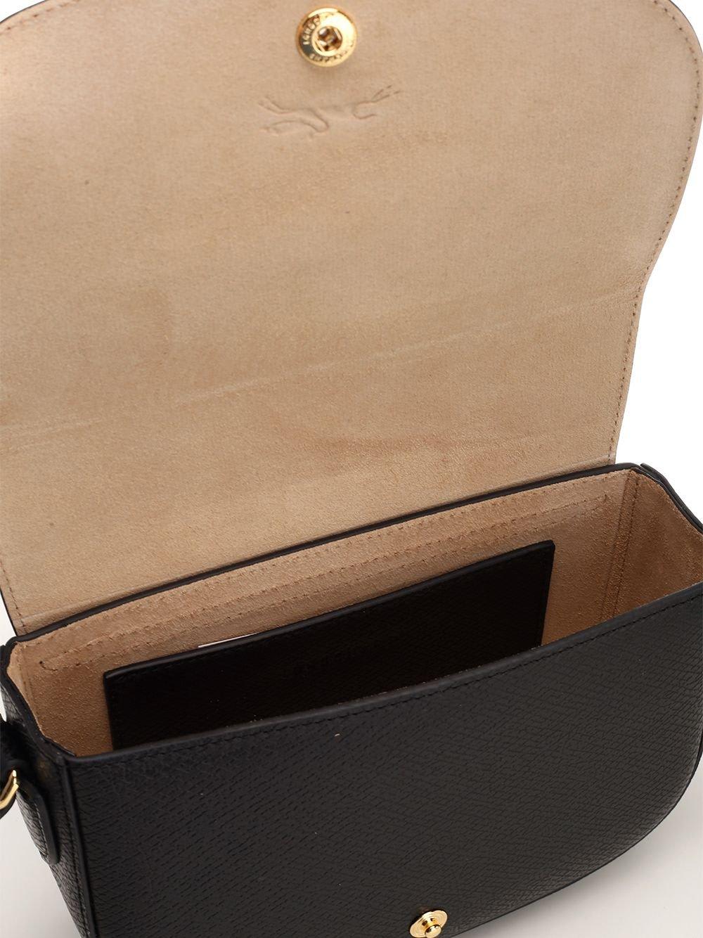 Longchamp S Épure Logo-debossed Crossbody Bag In Black