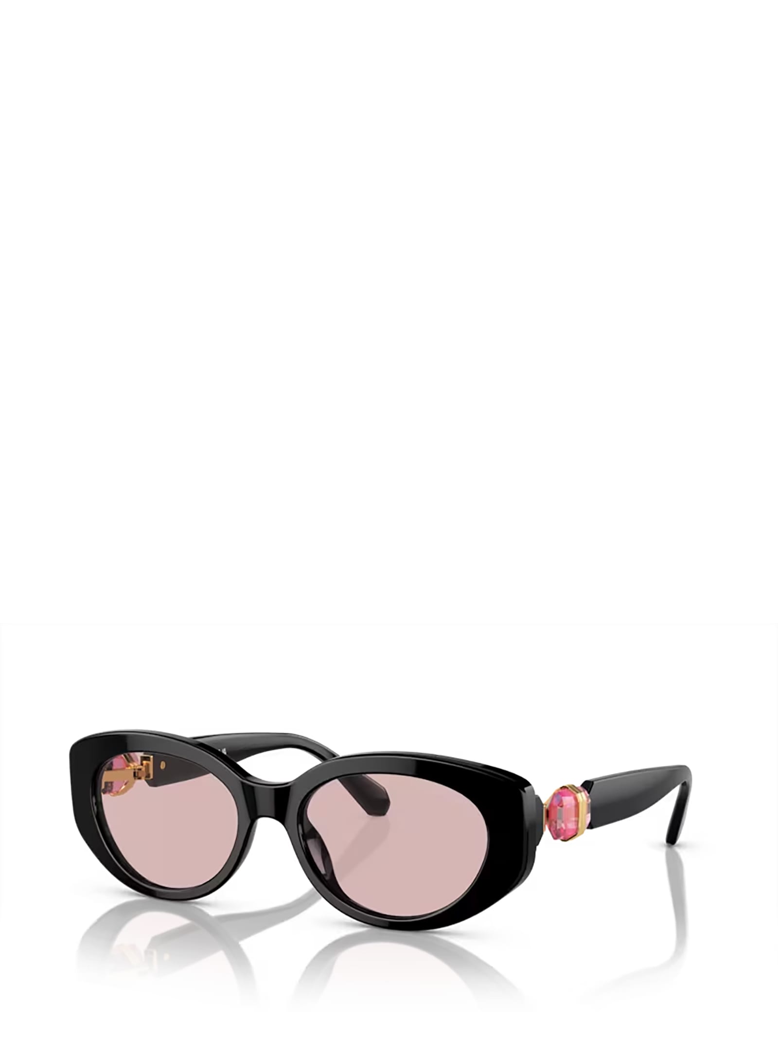 Shop Swarovski Sk6002 Black Sunglasses