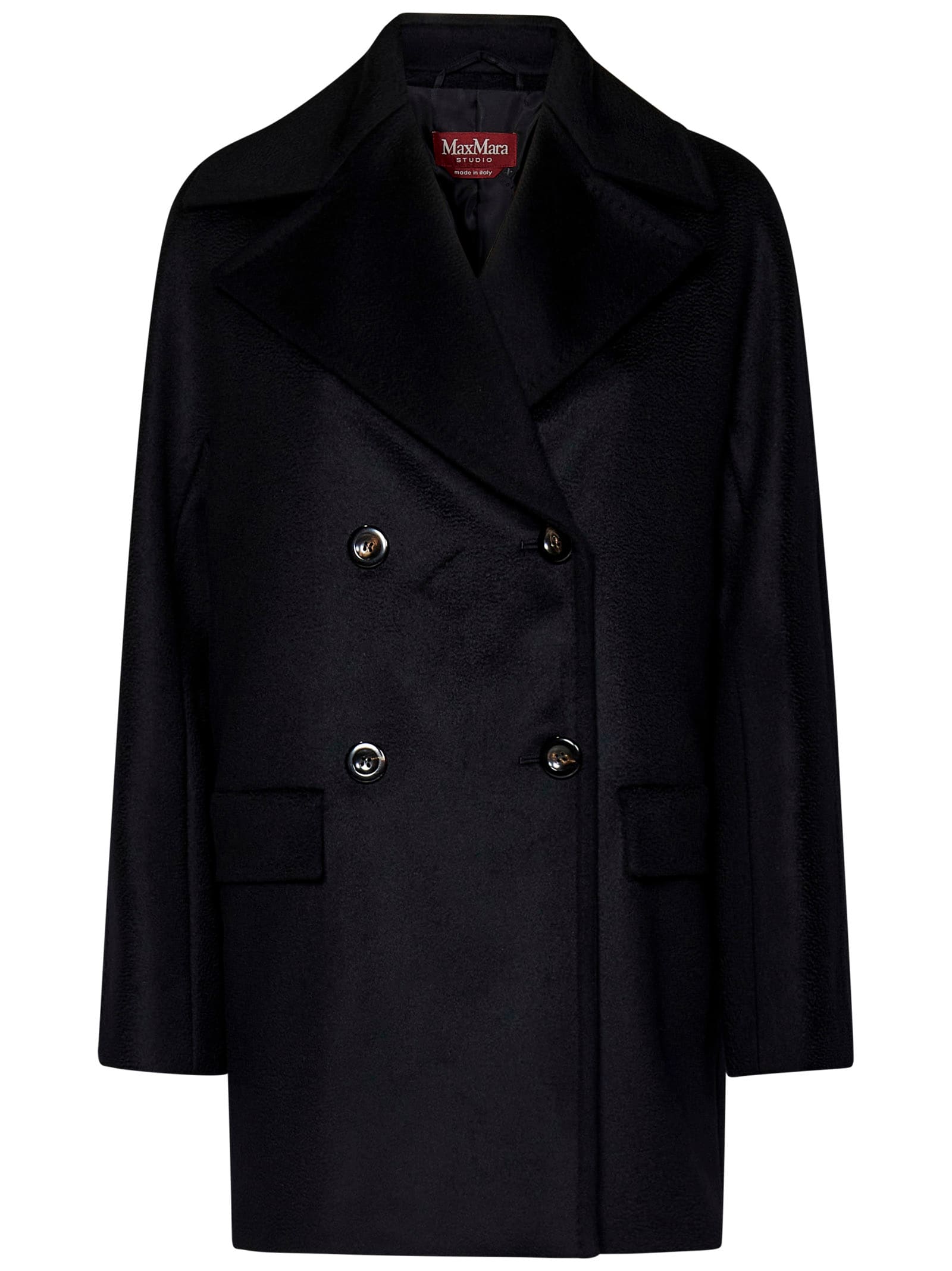 Shop Max Mara Maxmara Studio Kent Coat In Black