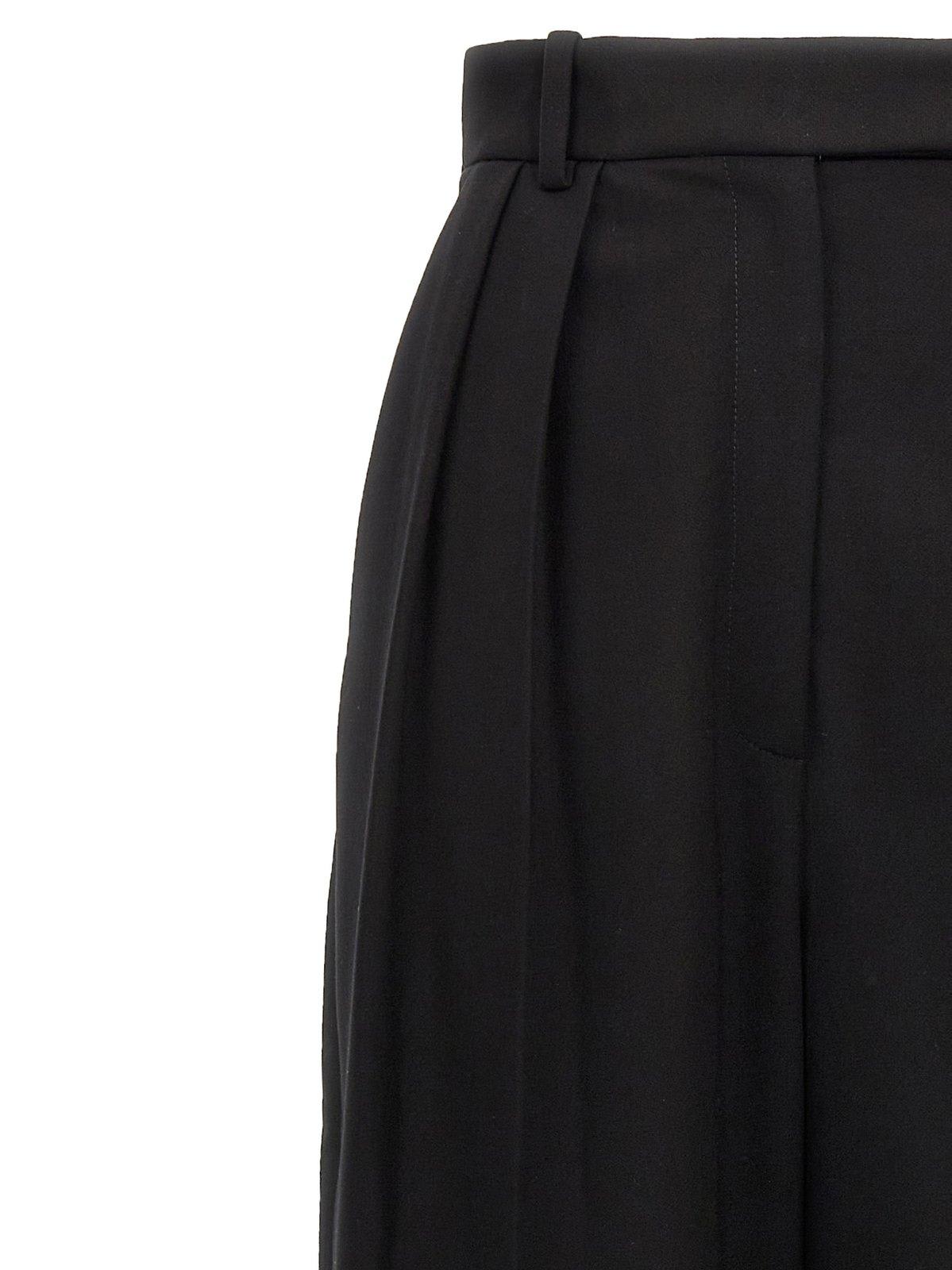 Shop Khaite Cessie High-waist Straight Leg Trousers In Black