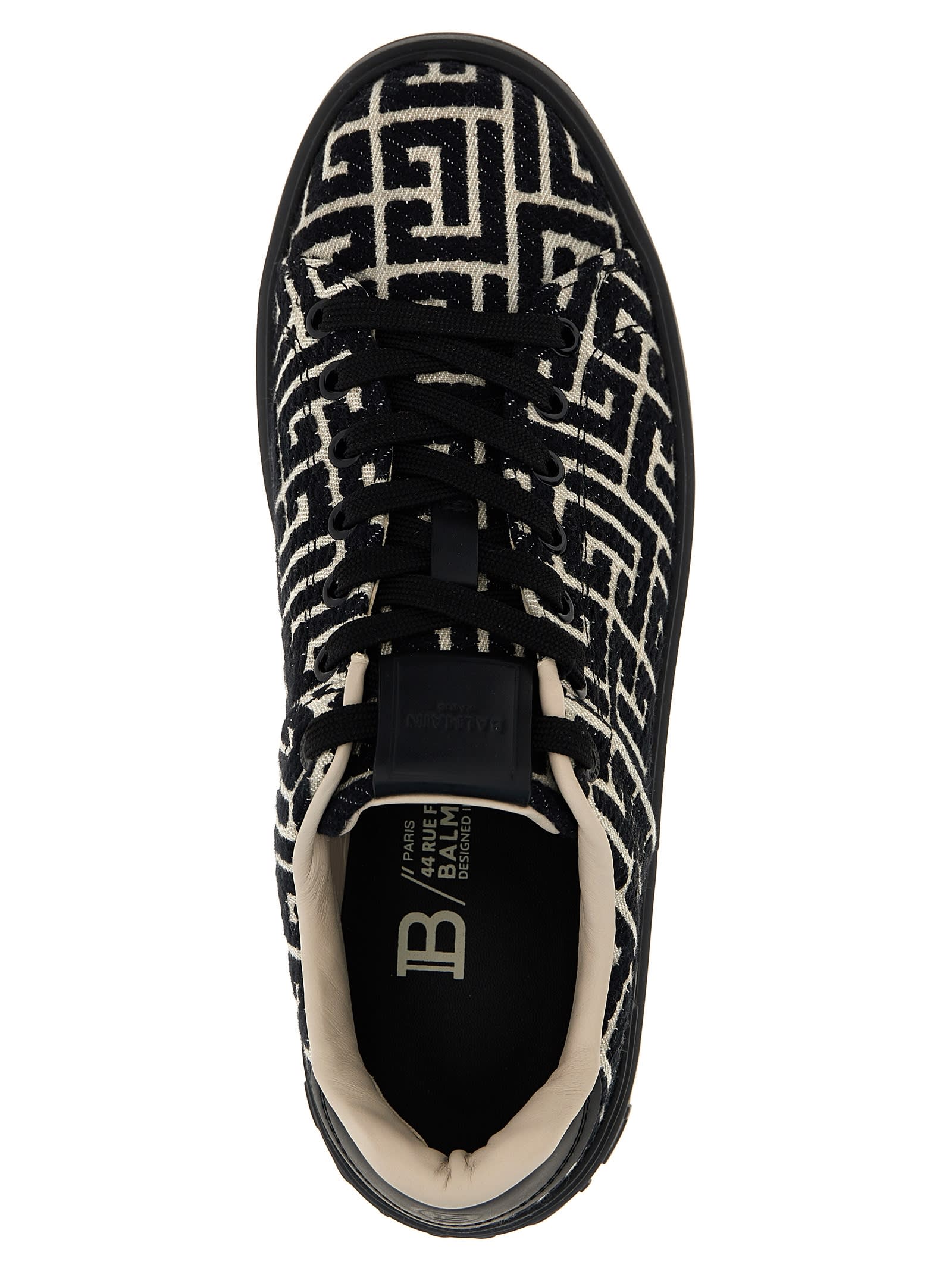 Shop Balmain B-court Sneakers In Black