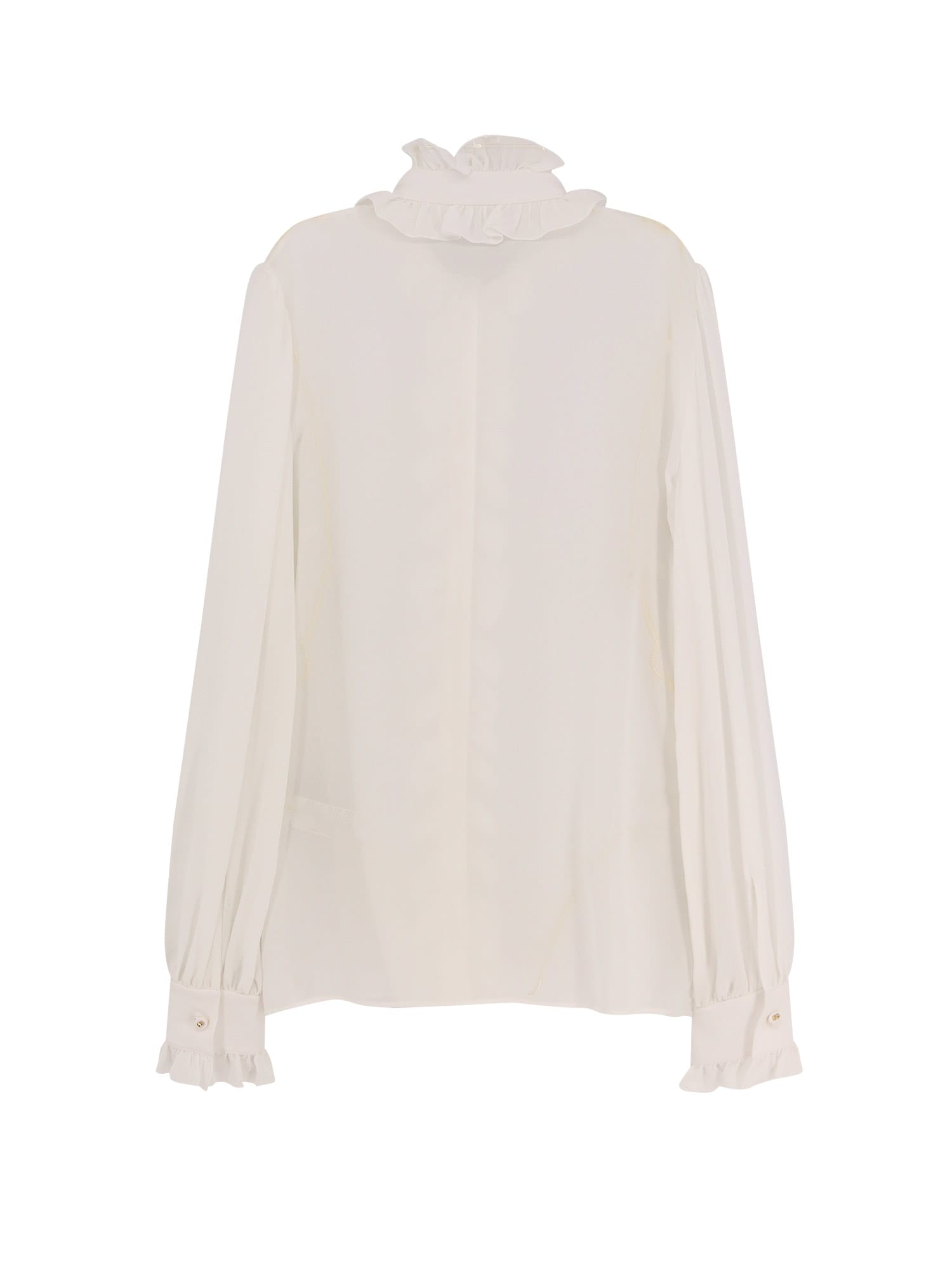 Dolce & Gabbana Silk Shirt With Rouches Detail