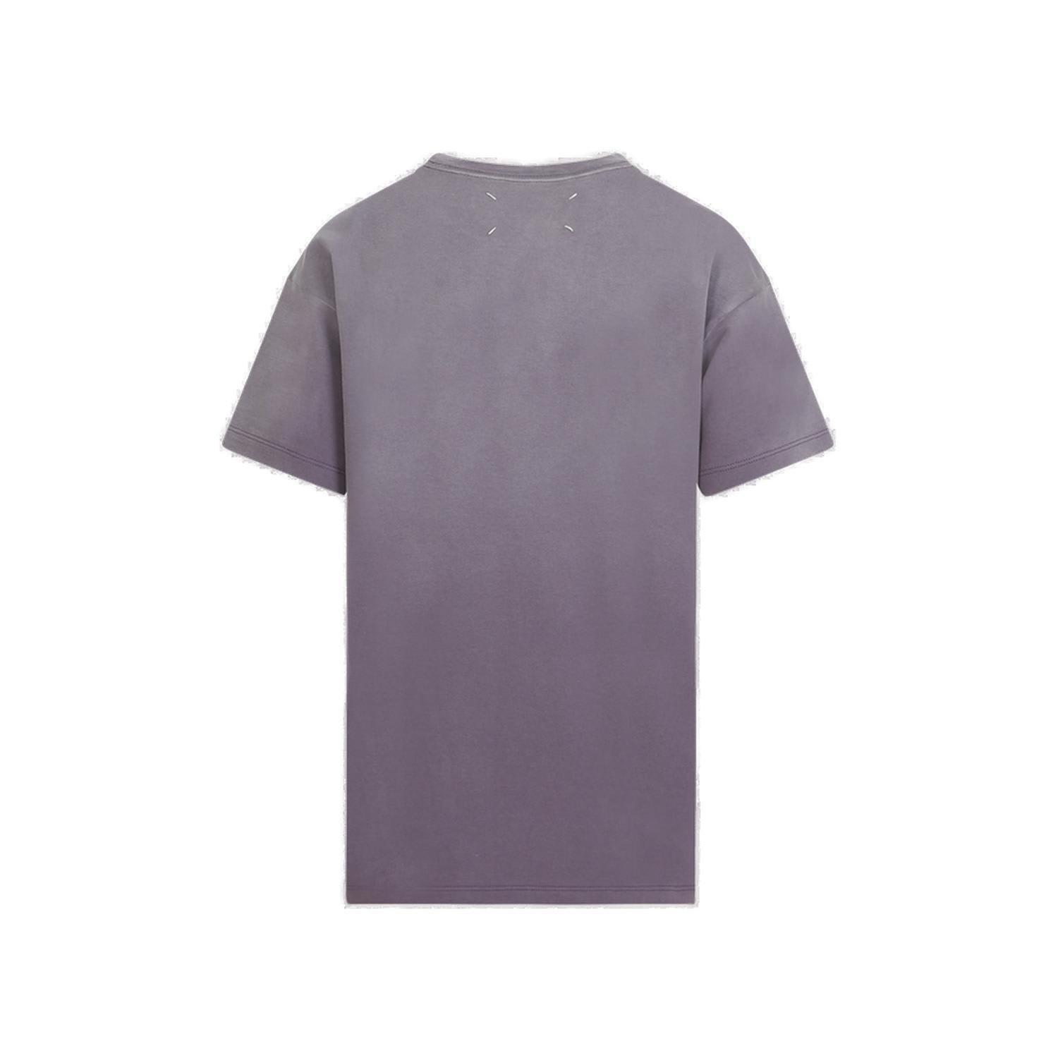 Shop Maison Margiela Reverse Logo-printed Crewneck T-shirt In Purple