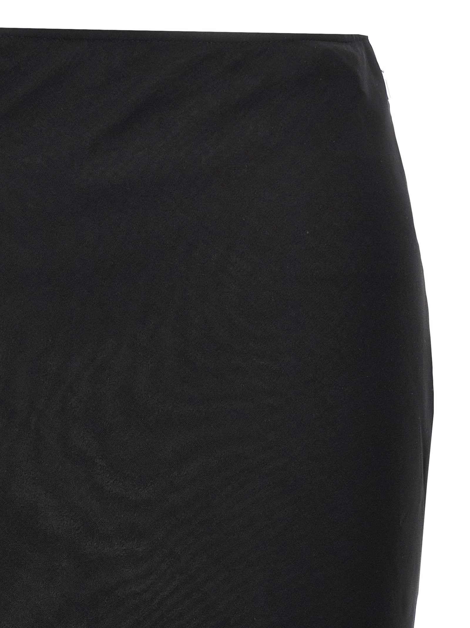 Rotate Birger Christensen Layered Asymmetric Hem Skirt In White/black
