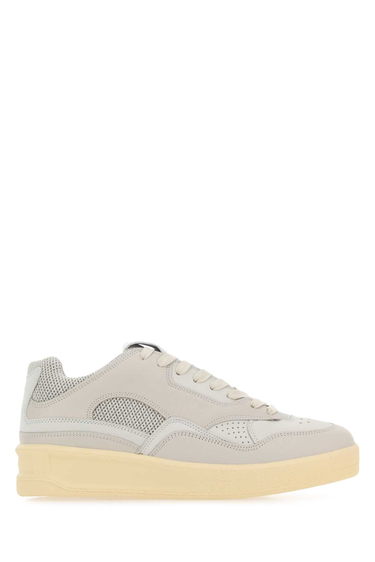 Grey Canvas And Rubber Basket Sneakers