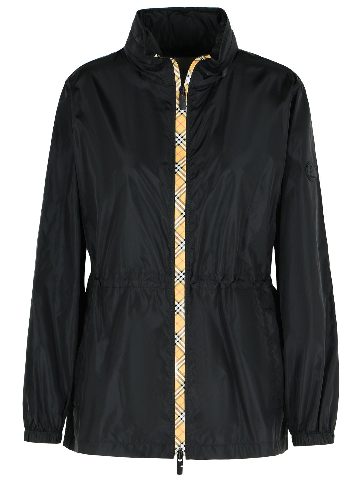 Burberry Polyamide Jacket With Classic Collar In Black