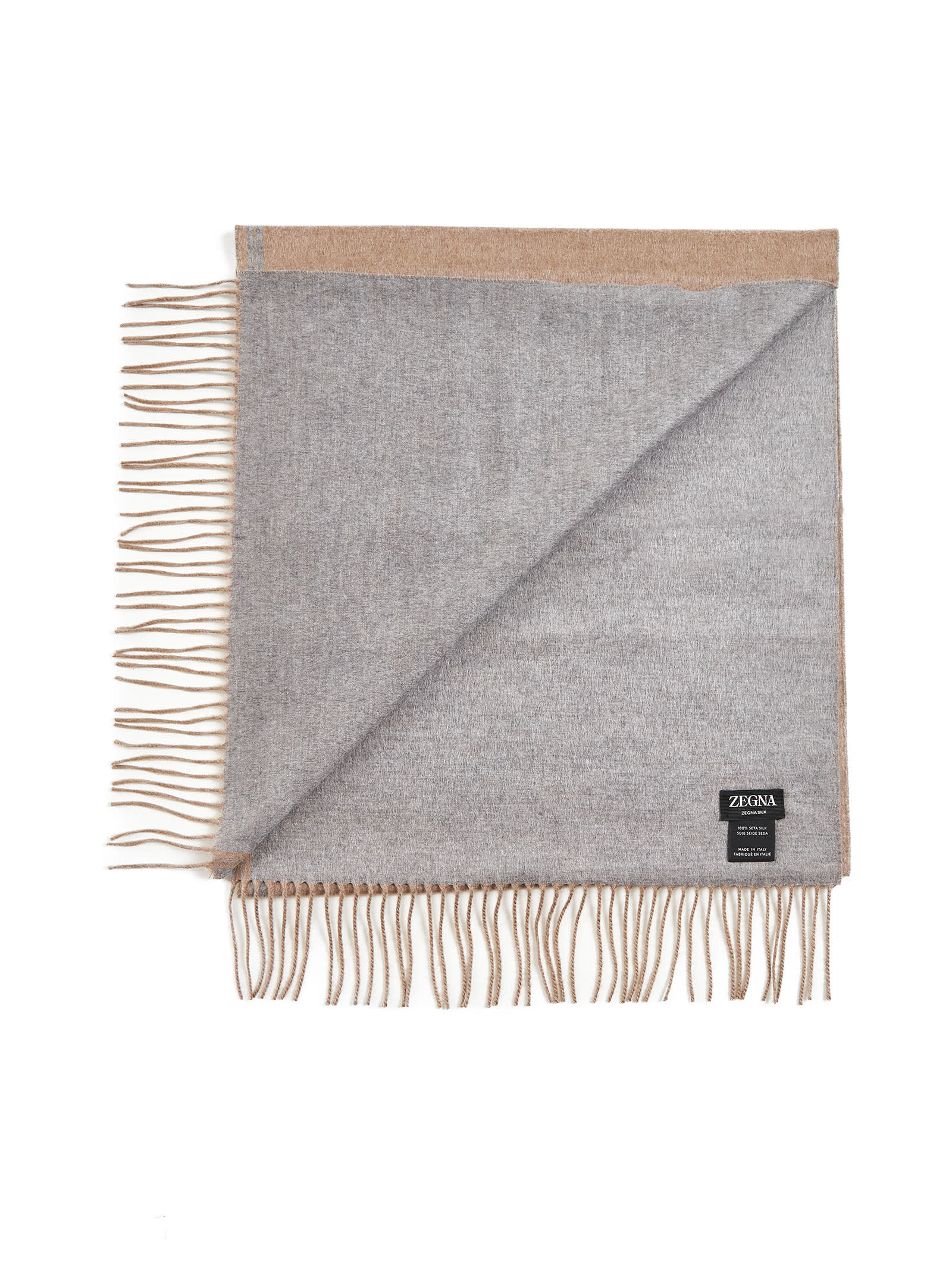 Shop Zegna Scarf In Beige Medio Unito