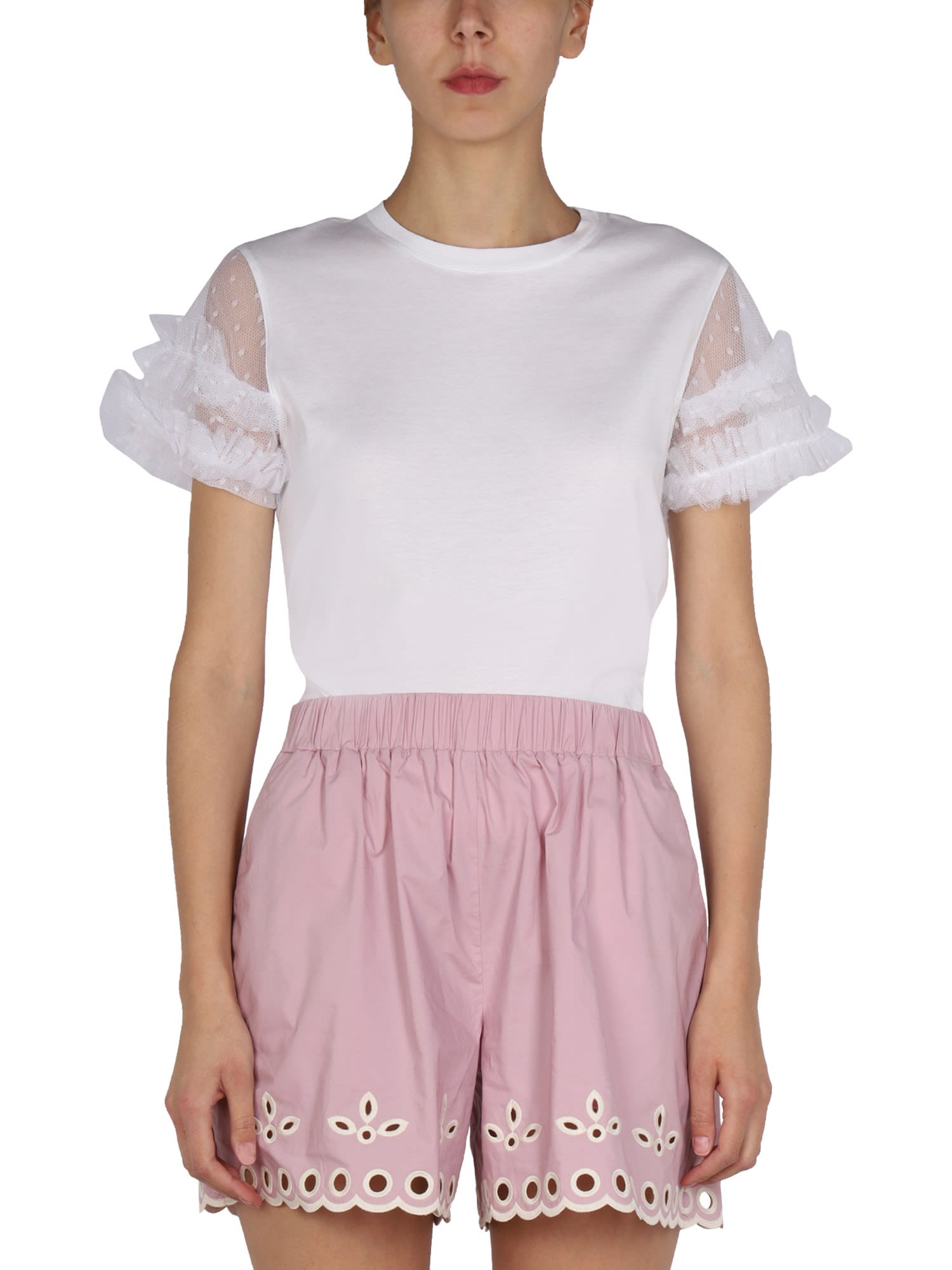 RED Valentino t-shirt with ruffle sleeves