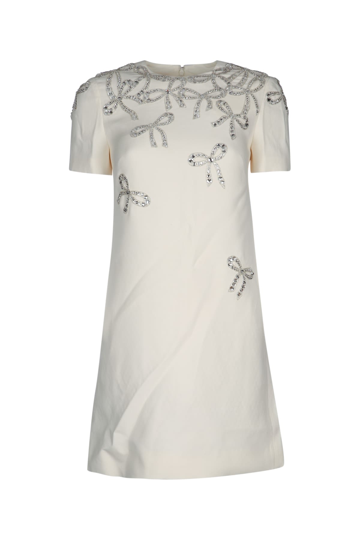 Valentino Wool-silk Bow-detail Mini Dress