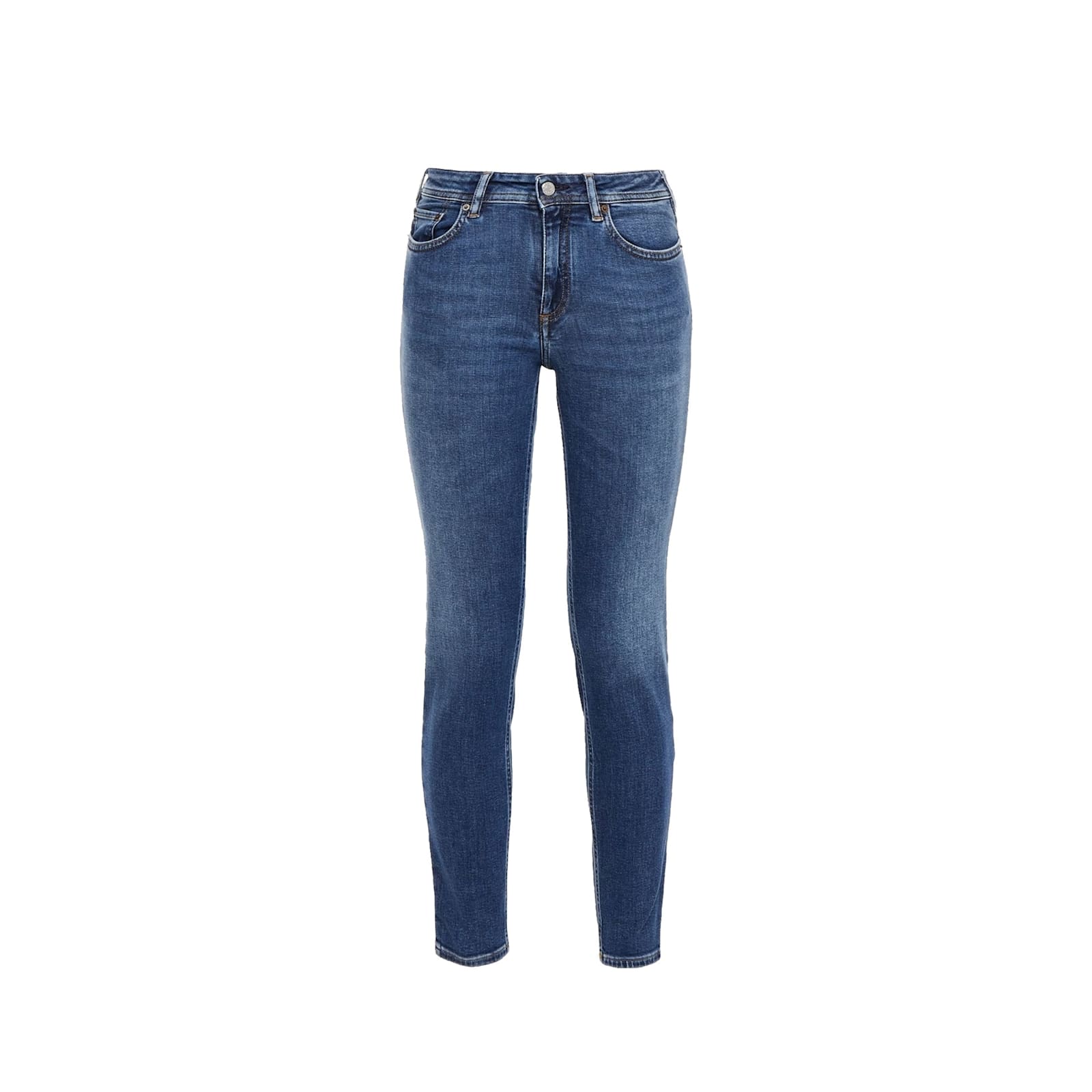 Acne Studios Blå Konst Climb Mid Blue Cotton Denim Jeans In Blue