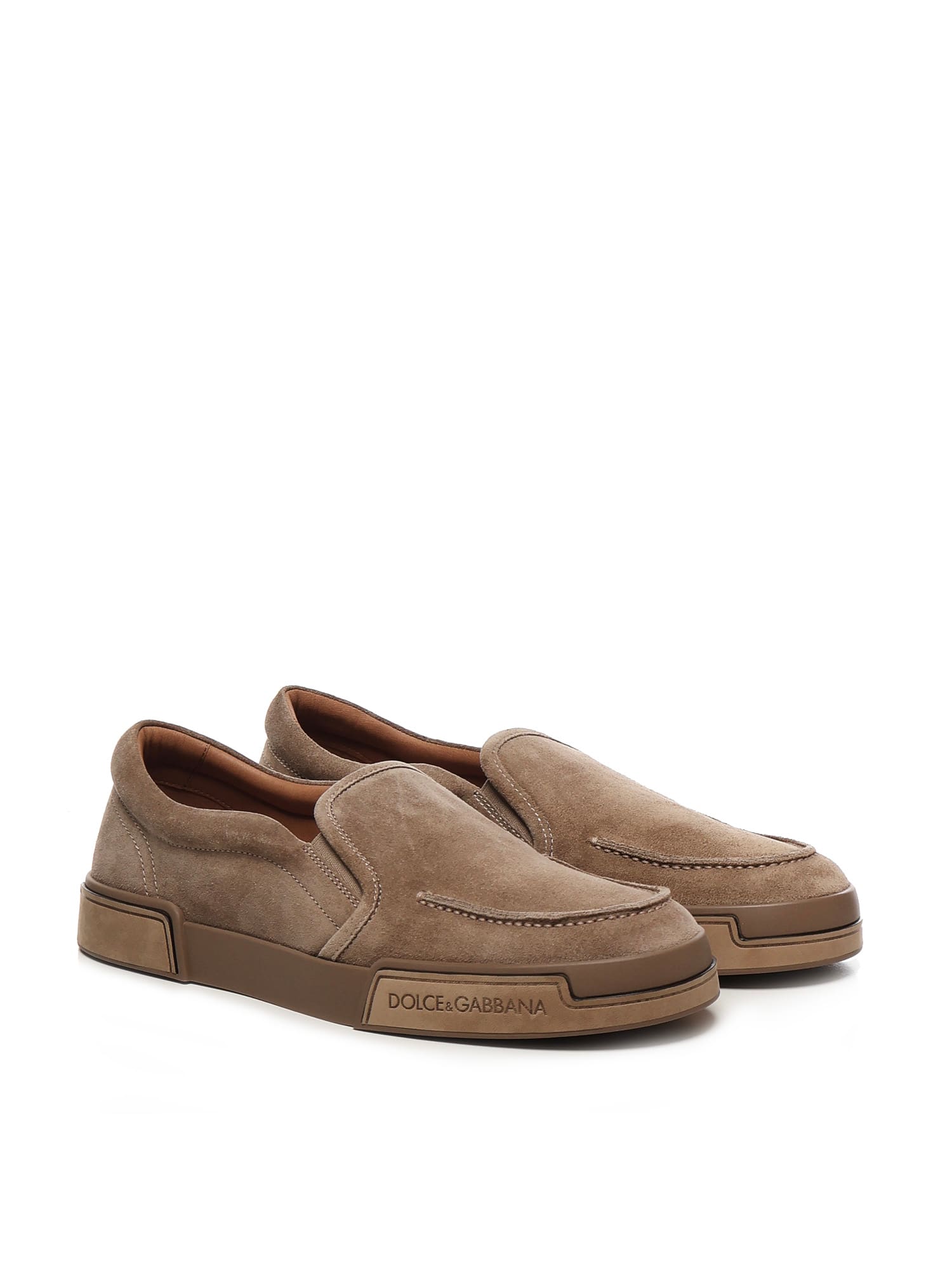 Dolce & Gabbana Portofino Yacht Slippers In Brown