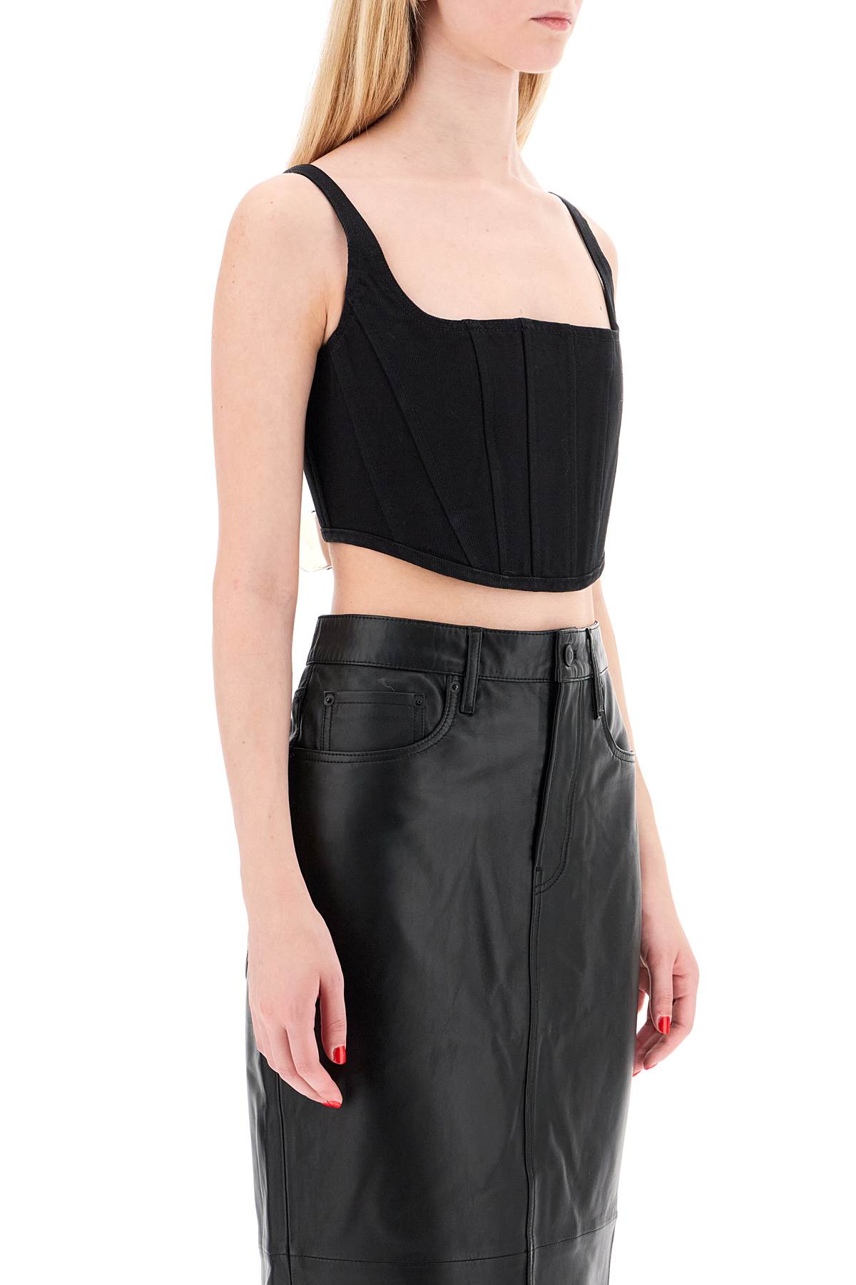 Shop Marc Jacobs Denim Bustier Top For In Black (black)