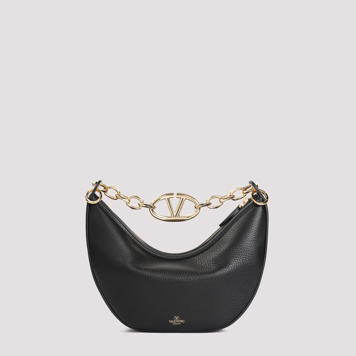 Shop Valentino V Logo Gate Leather Top Handle Bag In No Nero