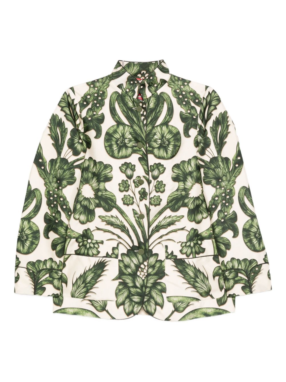 F.r.s For Restless Sleepers Printed Silk Shirt In Green