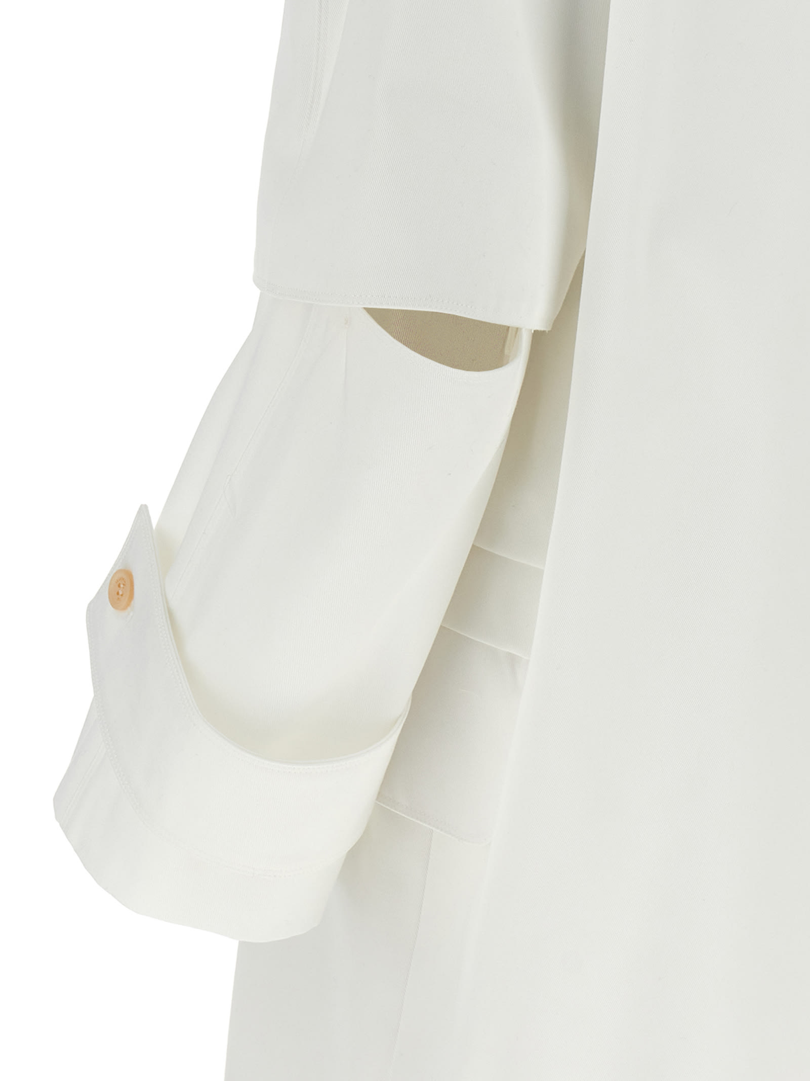 Max Mara Cotton Gabardine Trench Coat In White