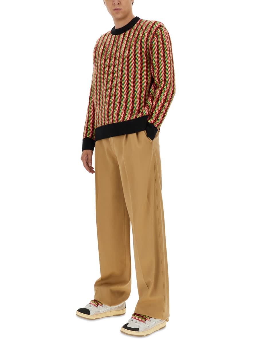 Shop Lanvin Merino Wool Sweater In Multicolour