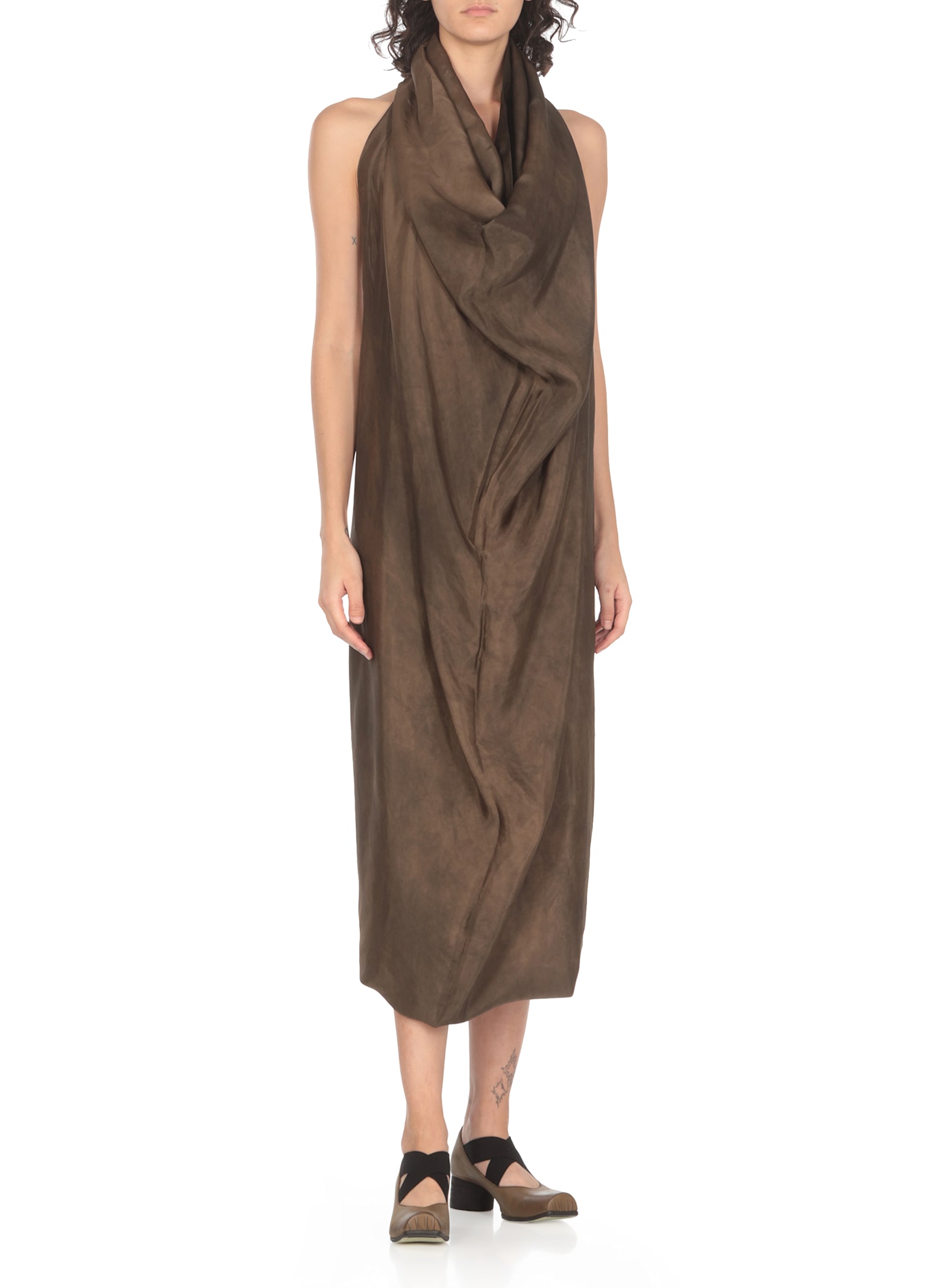 Shop Uma Wang Amone Dress In Brown