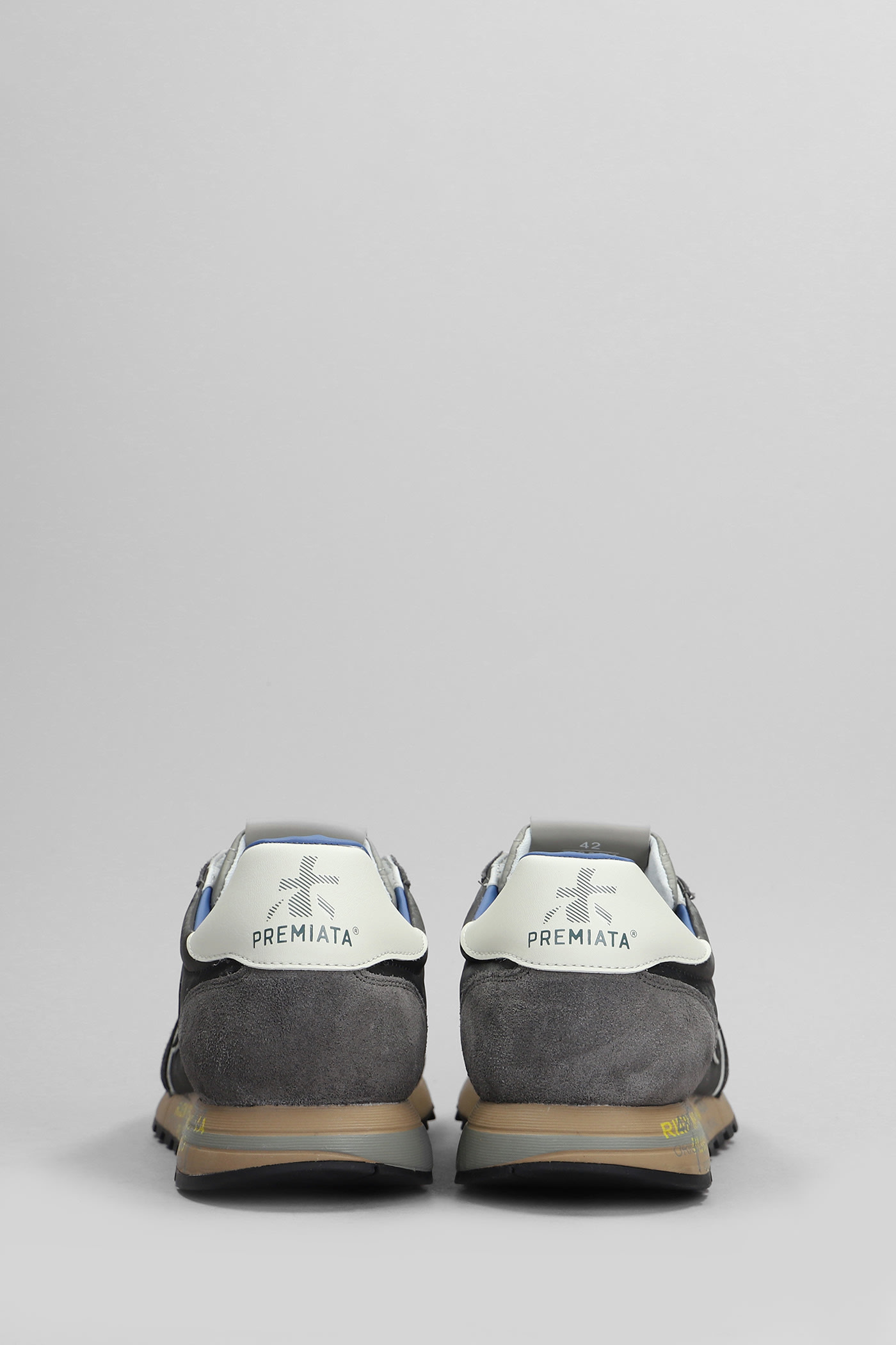 Shop Premiata Lucy Sneakers In Grey Suede And Fabric