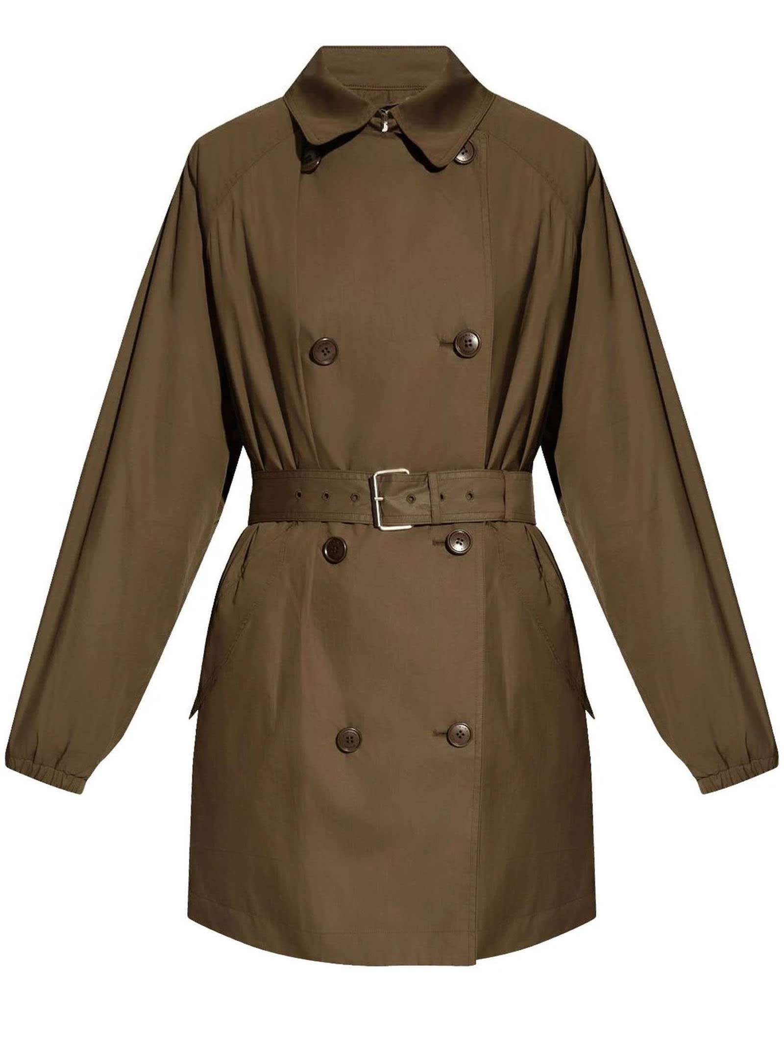 Marant Etoile Carlota Double-breasted Trench Coat In Brown