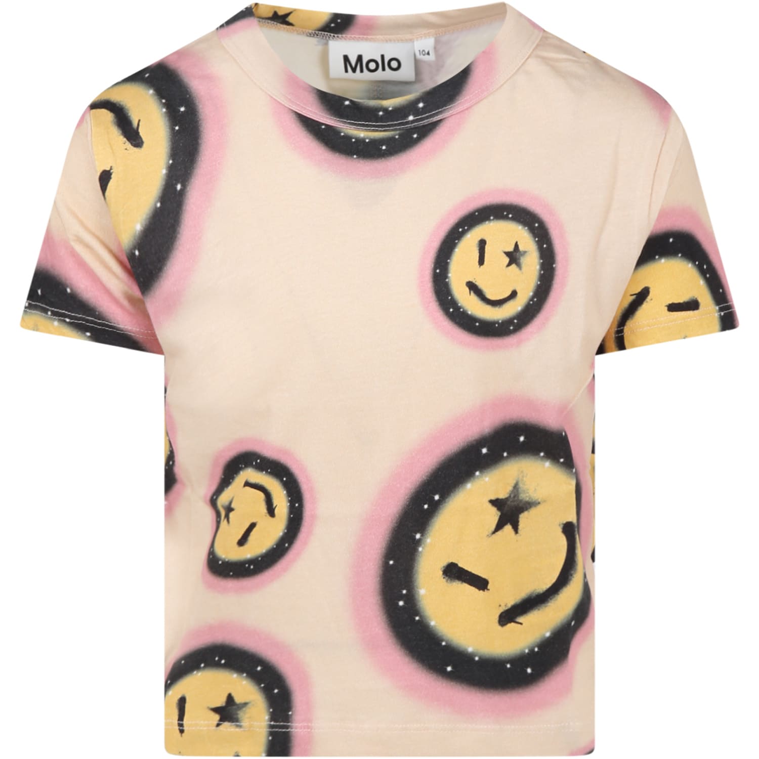 Molo Multicolor T-shirt For Girl With Simely Faces