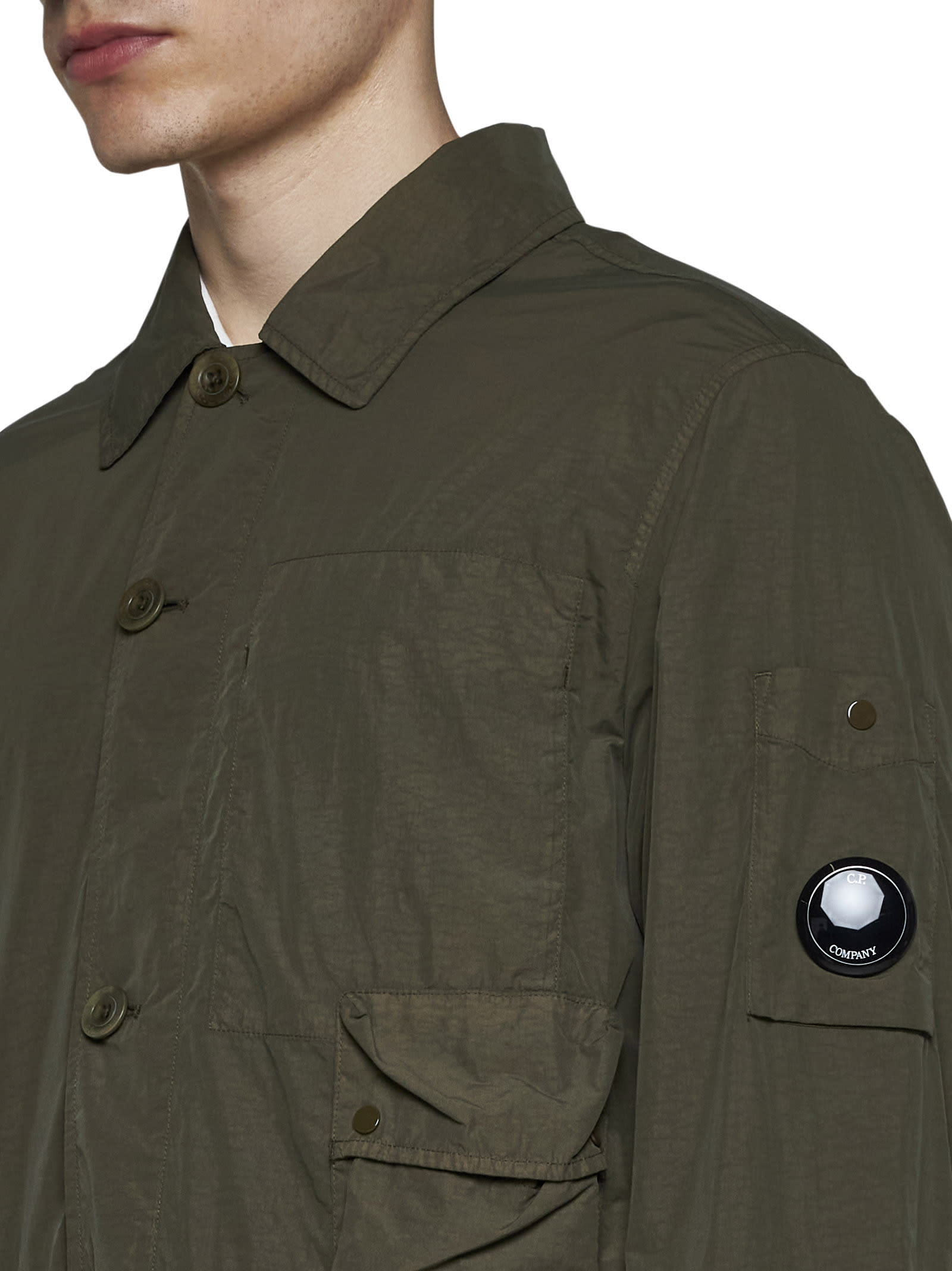 Shop C.p. Company Jacket In Ivy Green