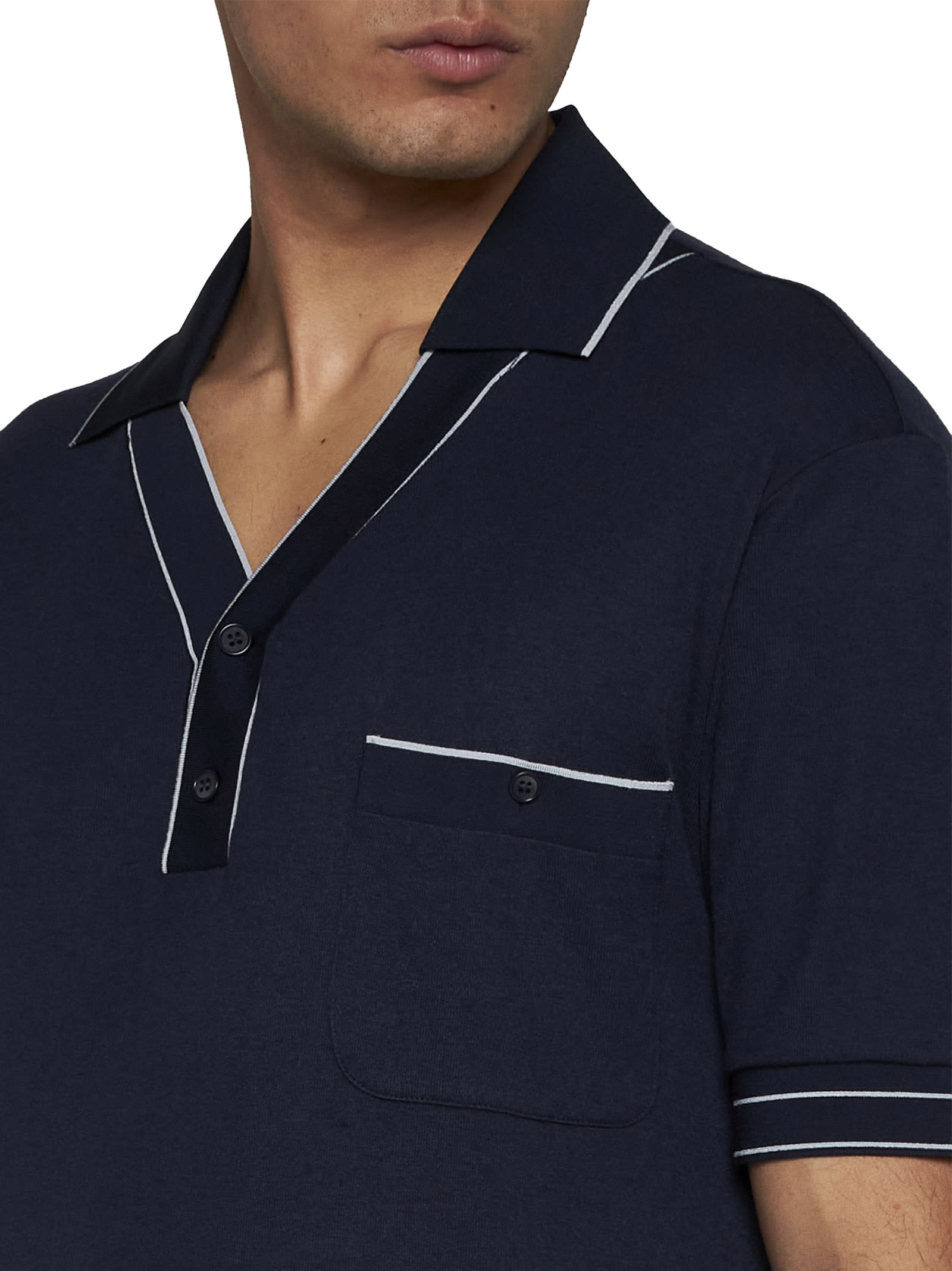 Shop Giorgio Armani Polo Shirt In Blu Notte