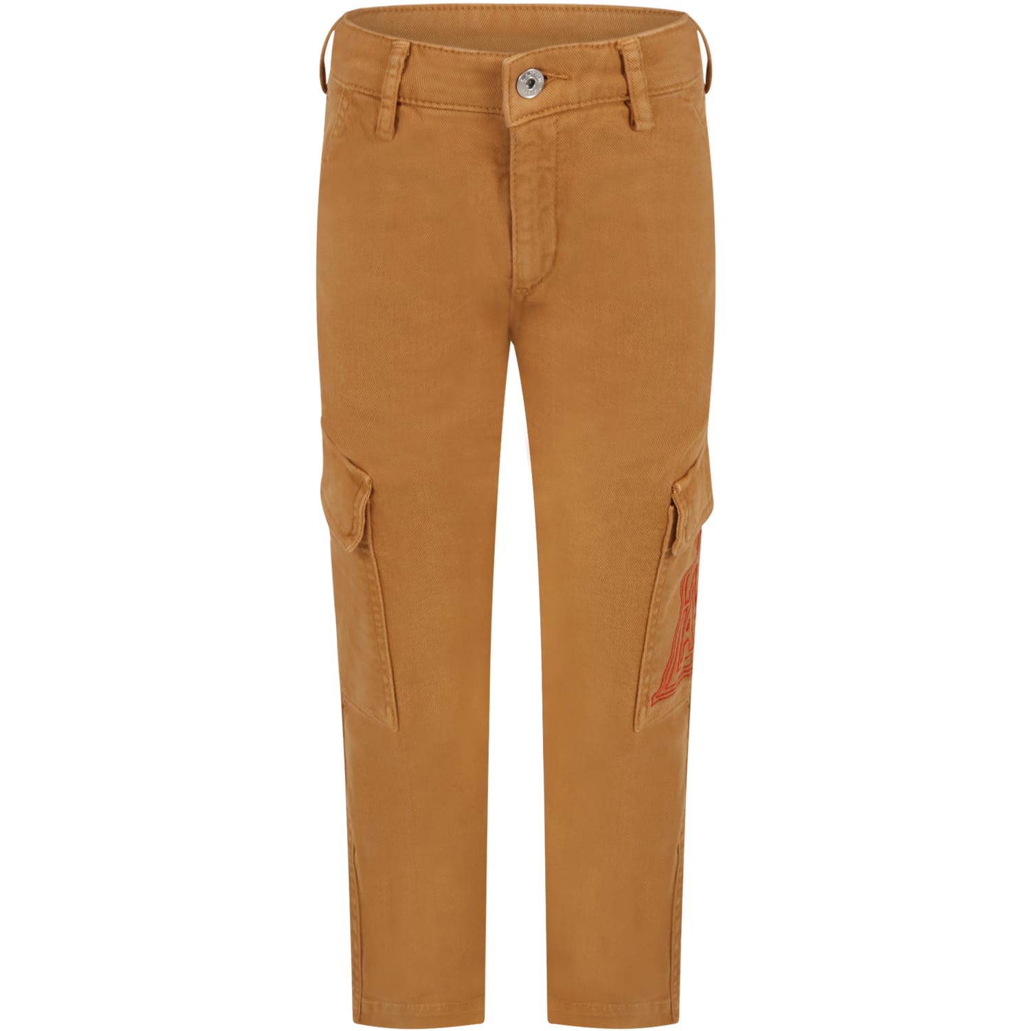 Lanvin Brown Cargo-pants For Boy With Logo In Brown