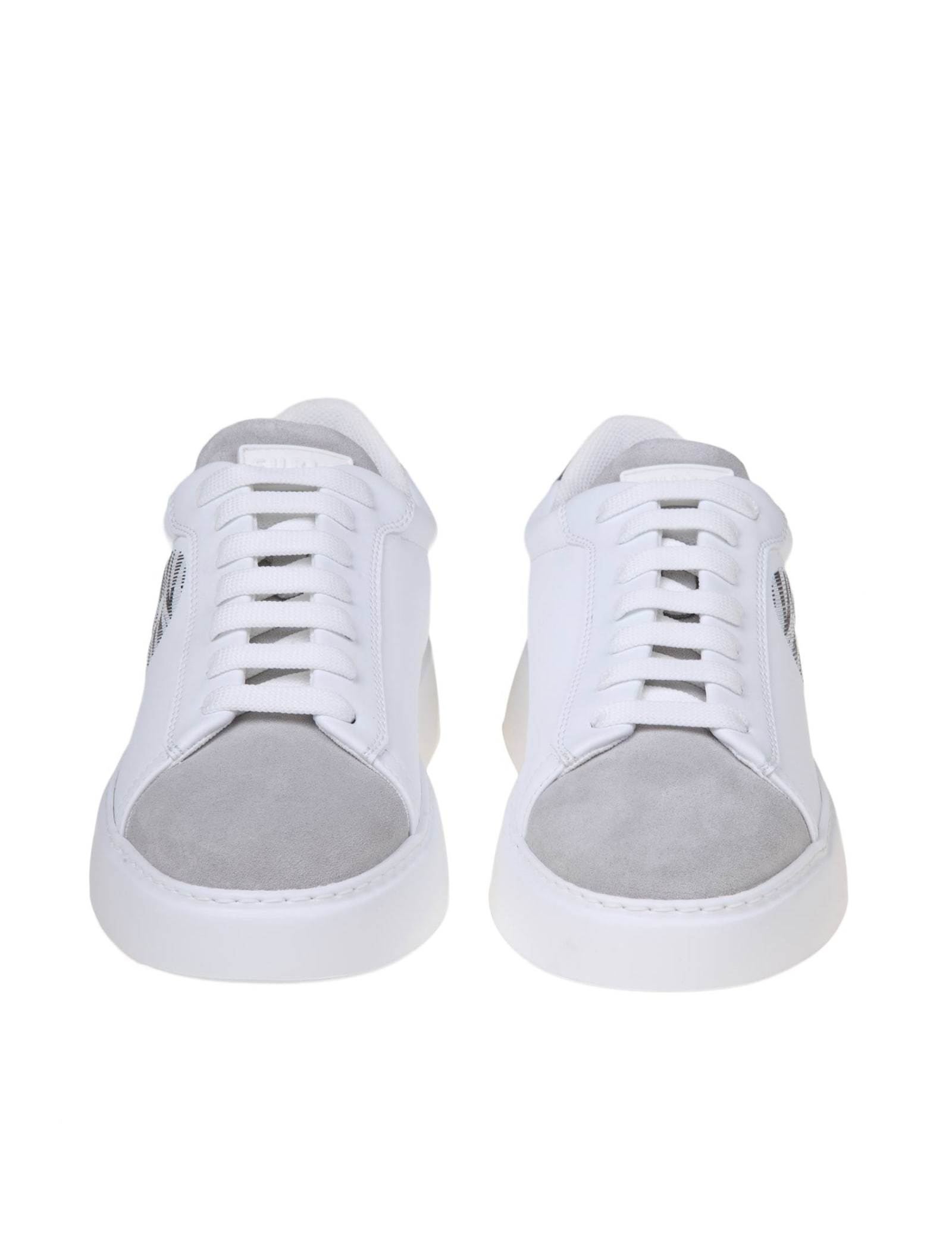 Shop Furla Sports Sneakers In White Leather In White/talco