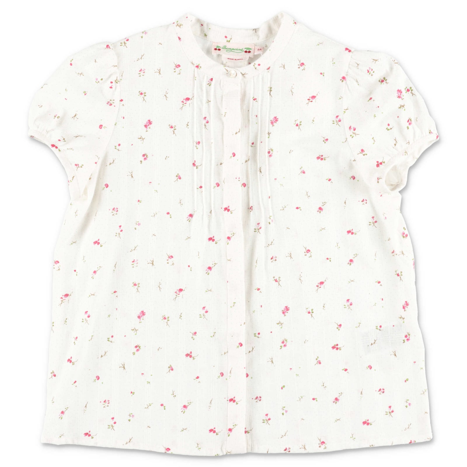 Bonpoint Blusa Bianca Stampa Floreale In Cotone