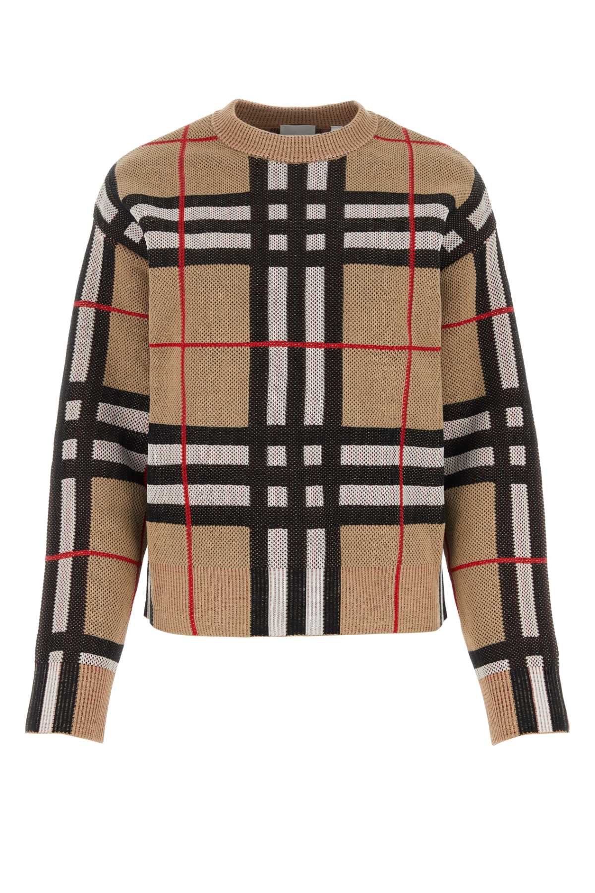 Shop Burberry Embroidered Stretch Piquet Sweater In Archivebeige