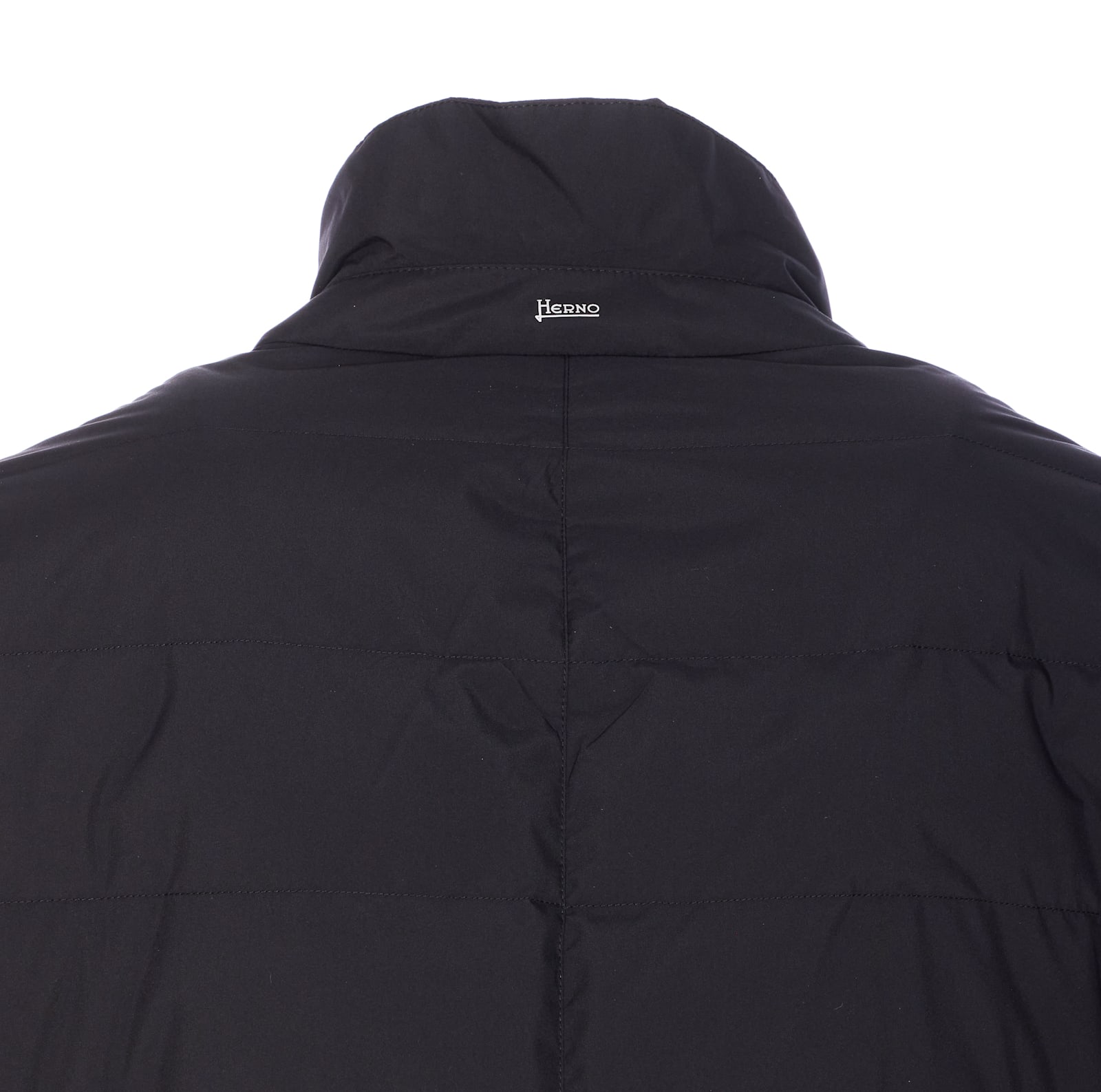 Herno Modern Blazer With High Collar And Pockets In Black