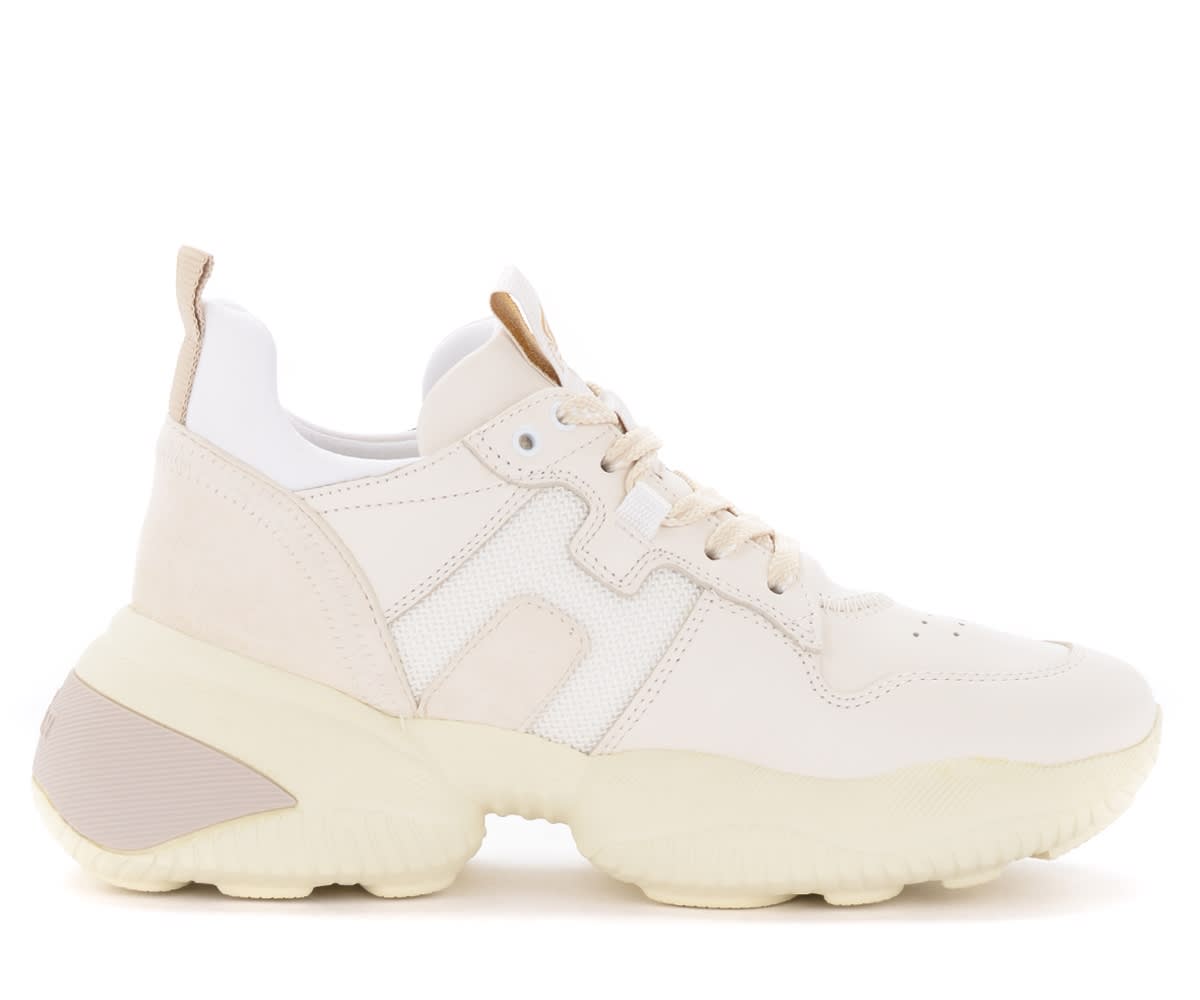 Hogan Interaction Sneakers In White Leather