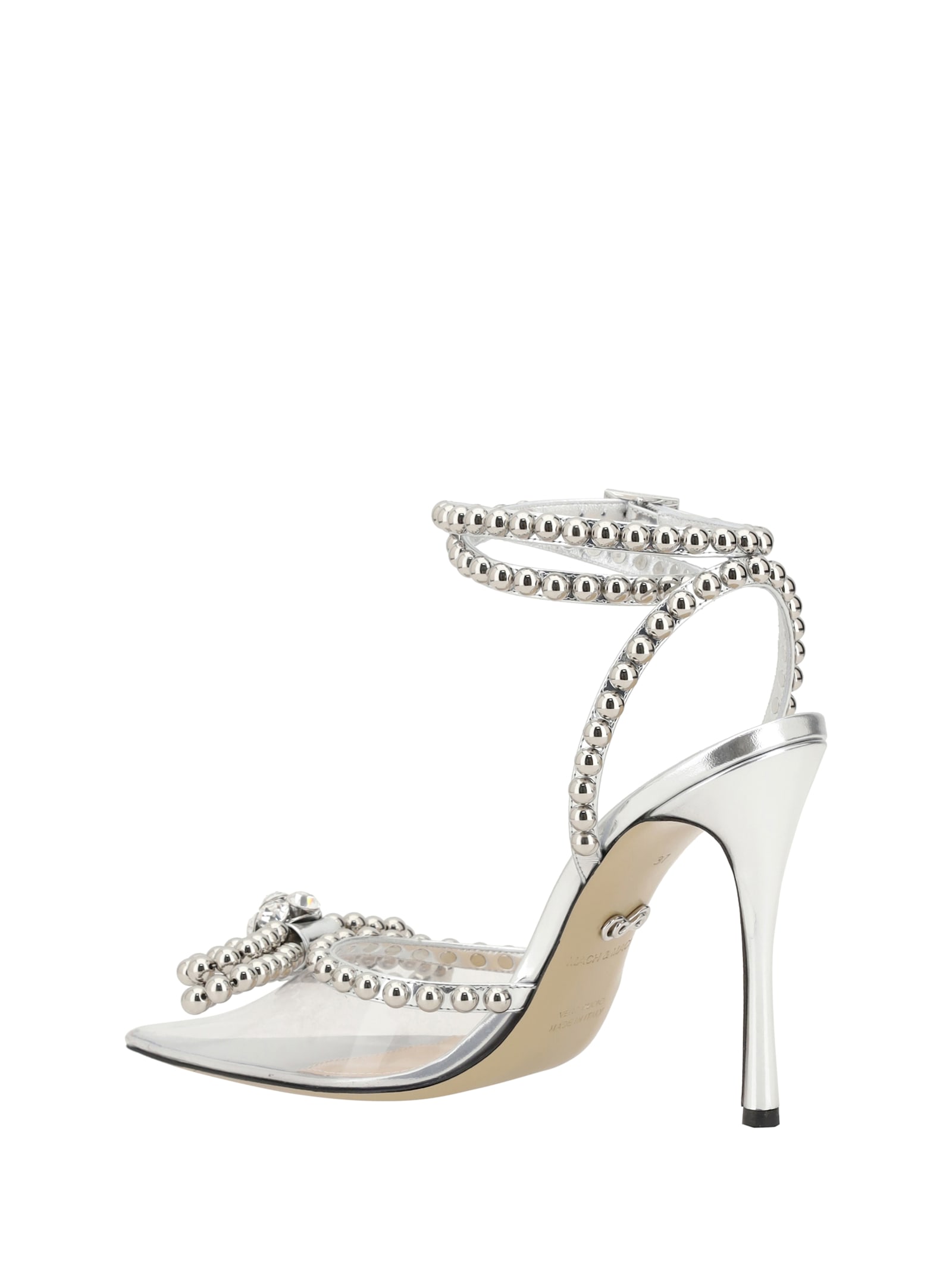 Mach & Mach Bow Pumps In Trasp Silver