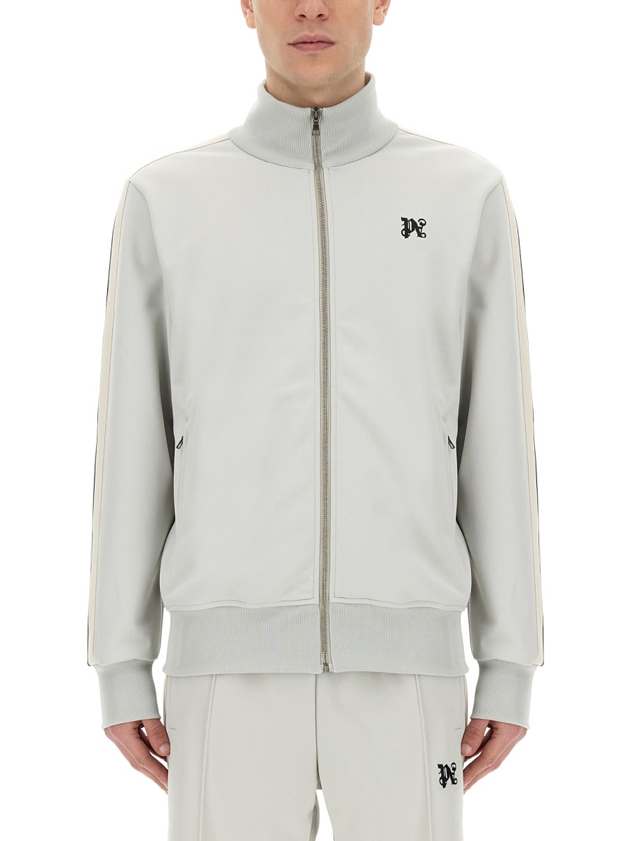 Shop Palm Angels Monogram Sweatshirt In Grey