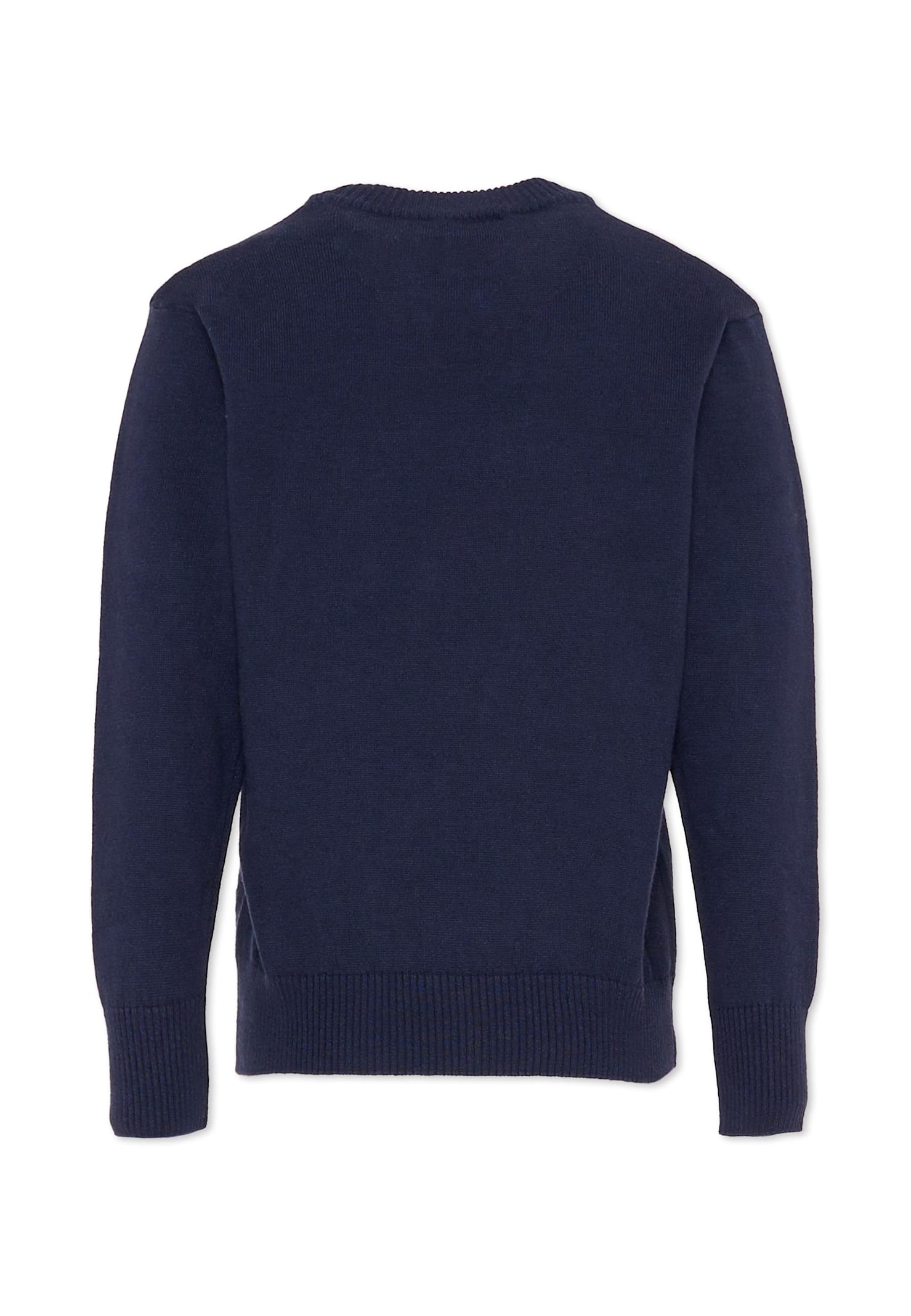 Dondup Logo-patch Crewneck Sweater In Blue