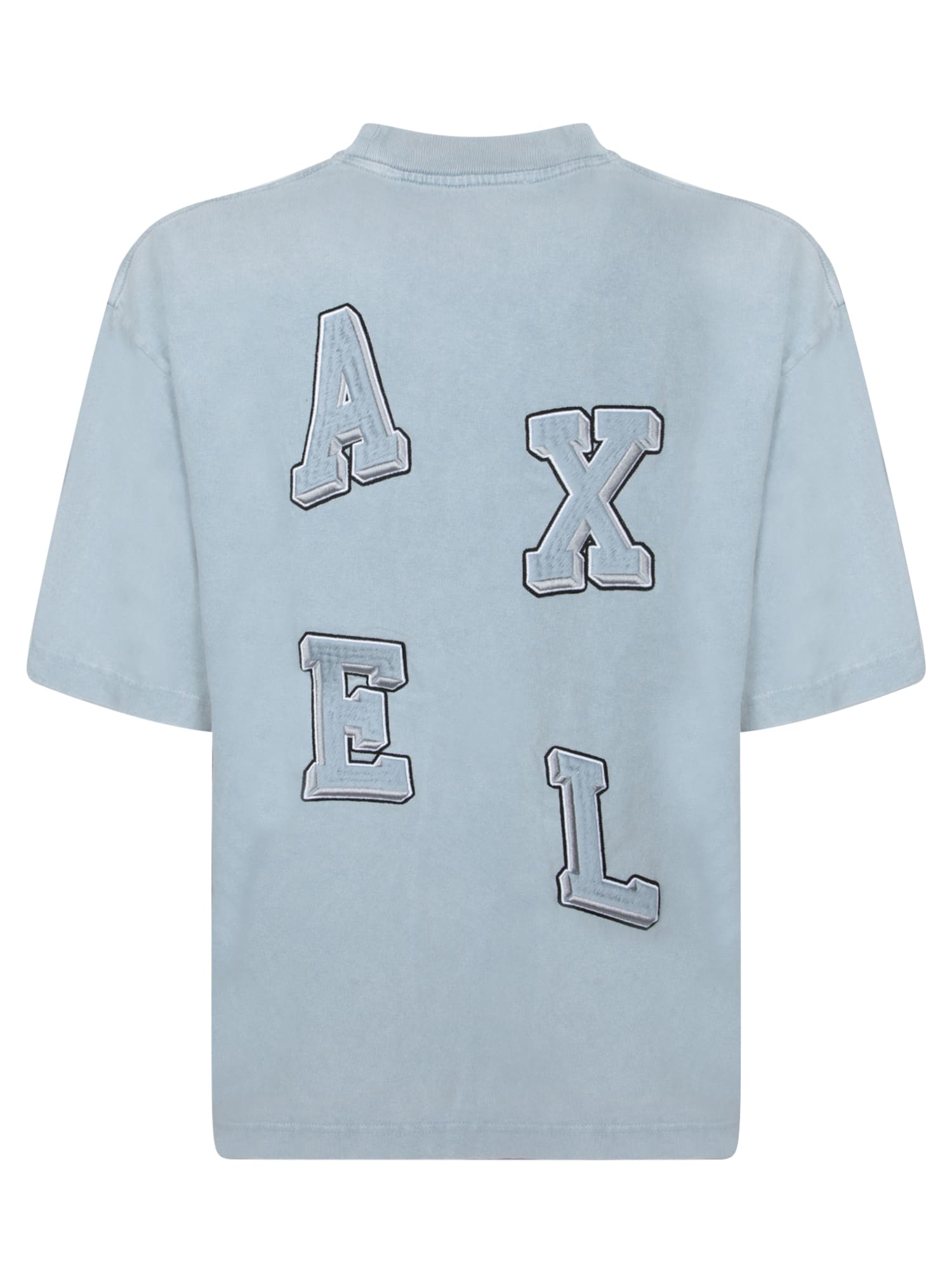 Axel Arigato Organic Cotton T-shirt With Refined Logo Detail In Blue