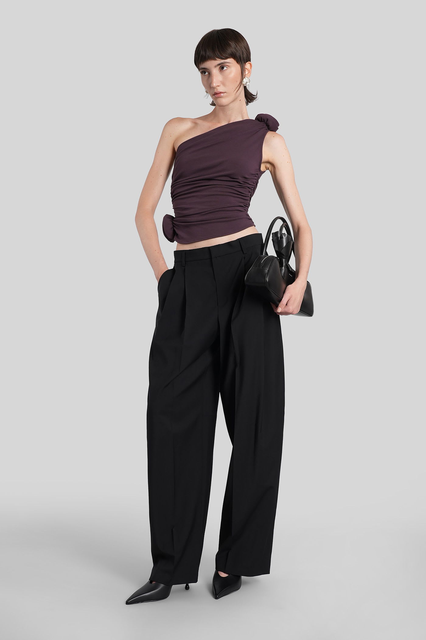 Magda Butrym Tshirt 01 Topwear In Bordeaux Viscose In Burgundy