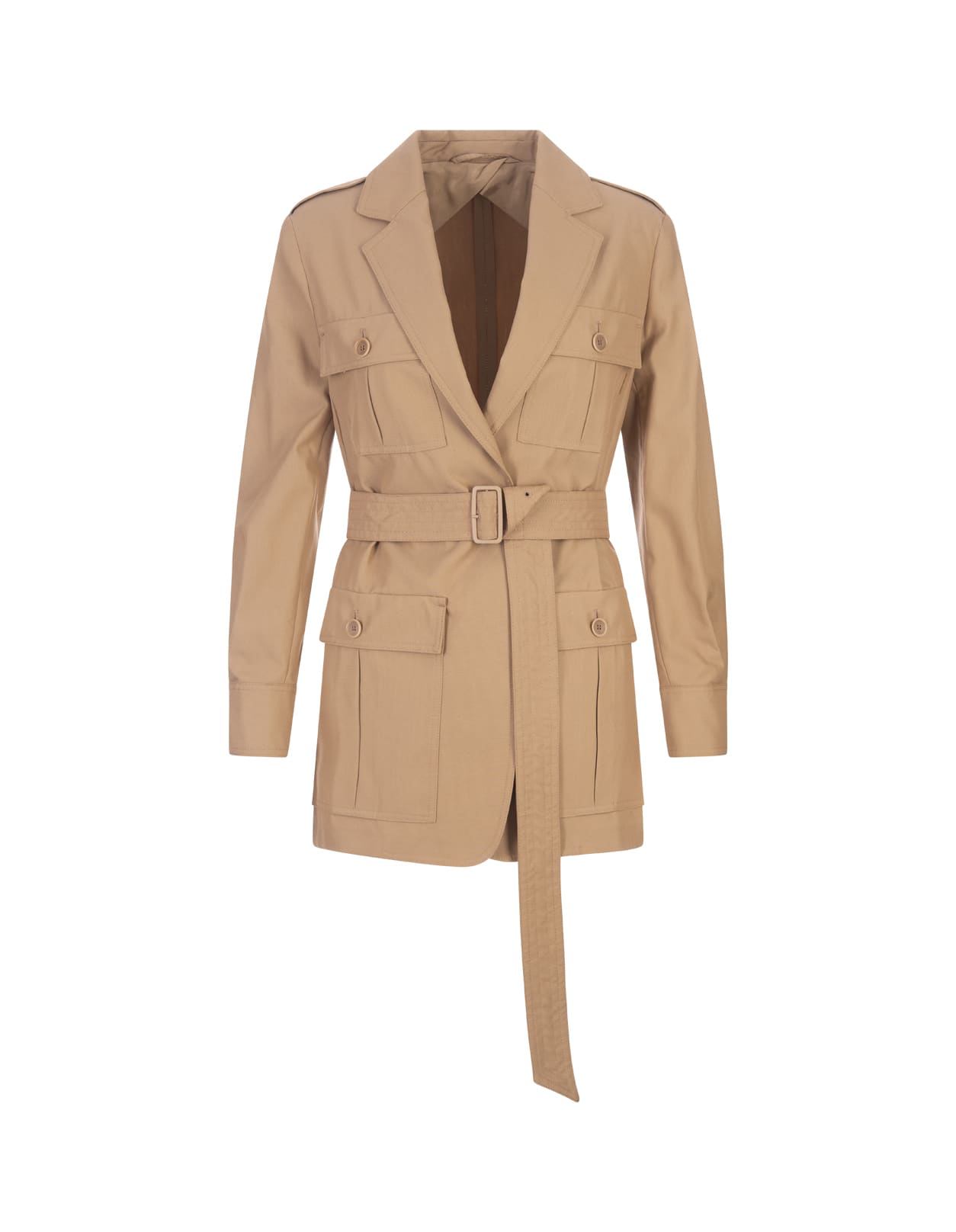 Shop Max Mara Light Brown Pacos Jacket In Cuoio Cammello