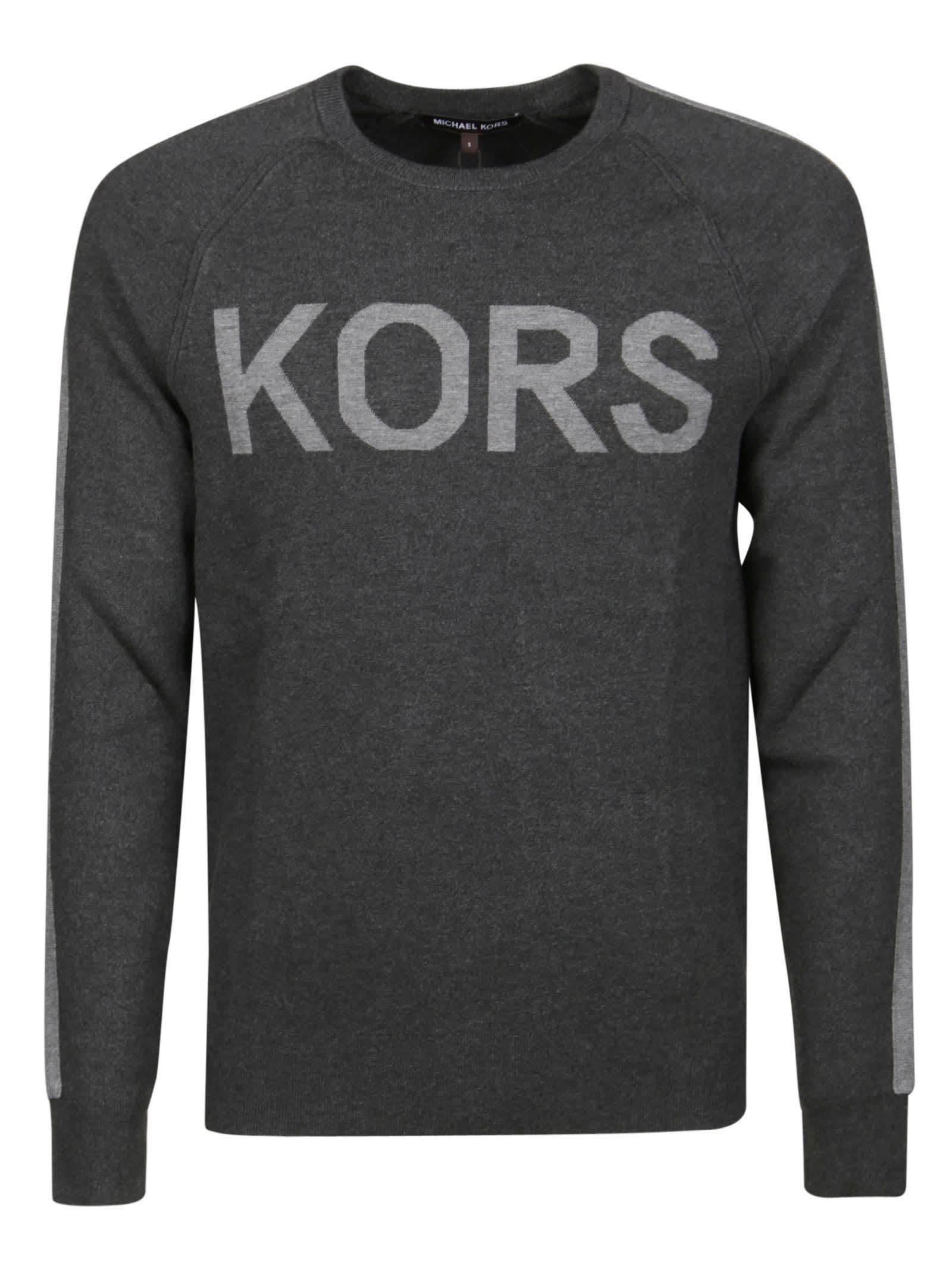 Shop Michael Kors Round Neck Sweater In Grey