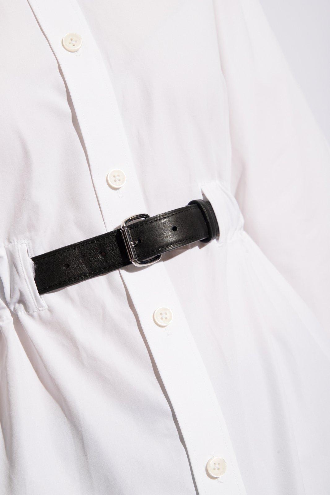Shop Alexander Wang Belted Long-sleeve Shirt In White