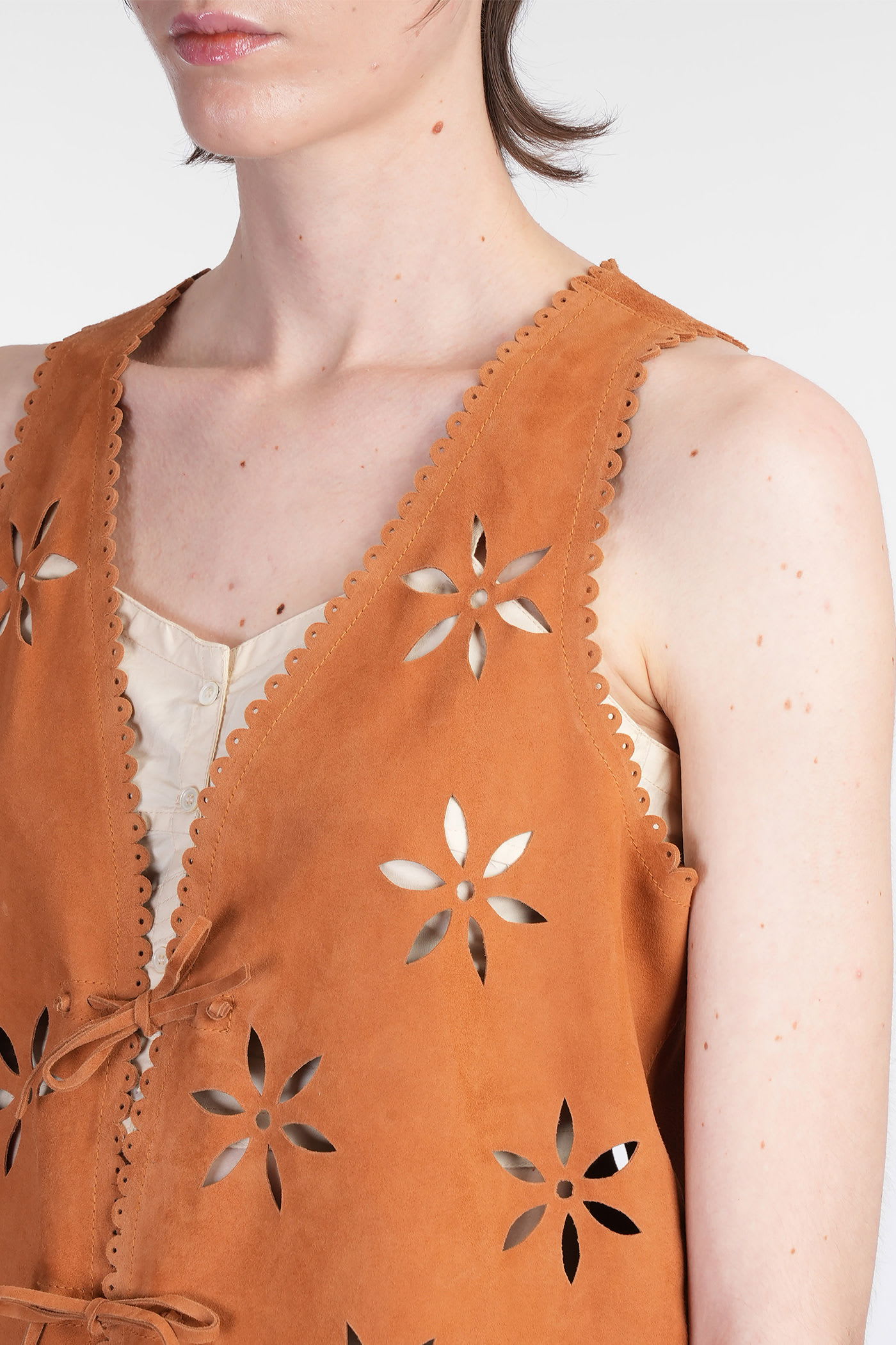 Antik Batik Tya Vest In Leather Color Leather
