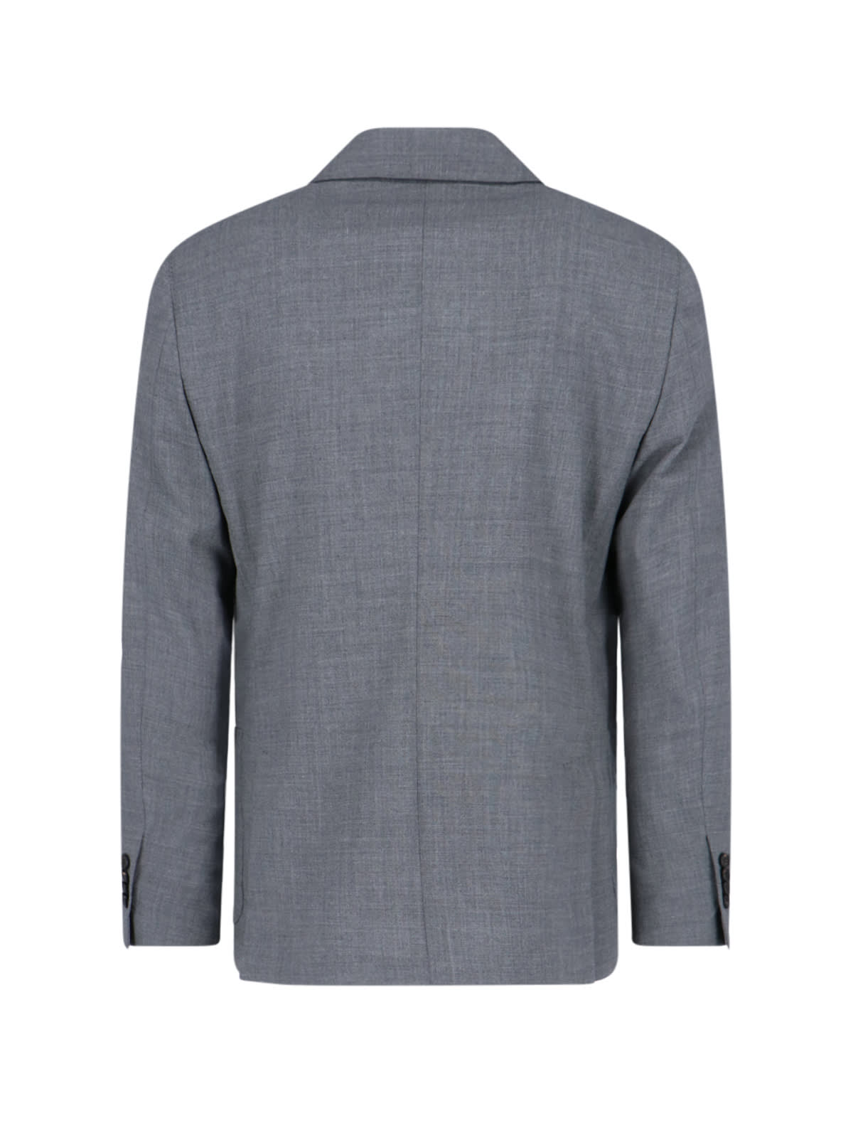 Shop Lardini Double-breasted Blazer In Gray