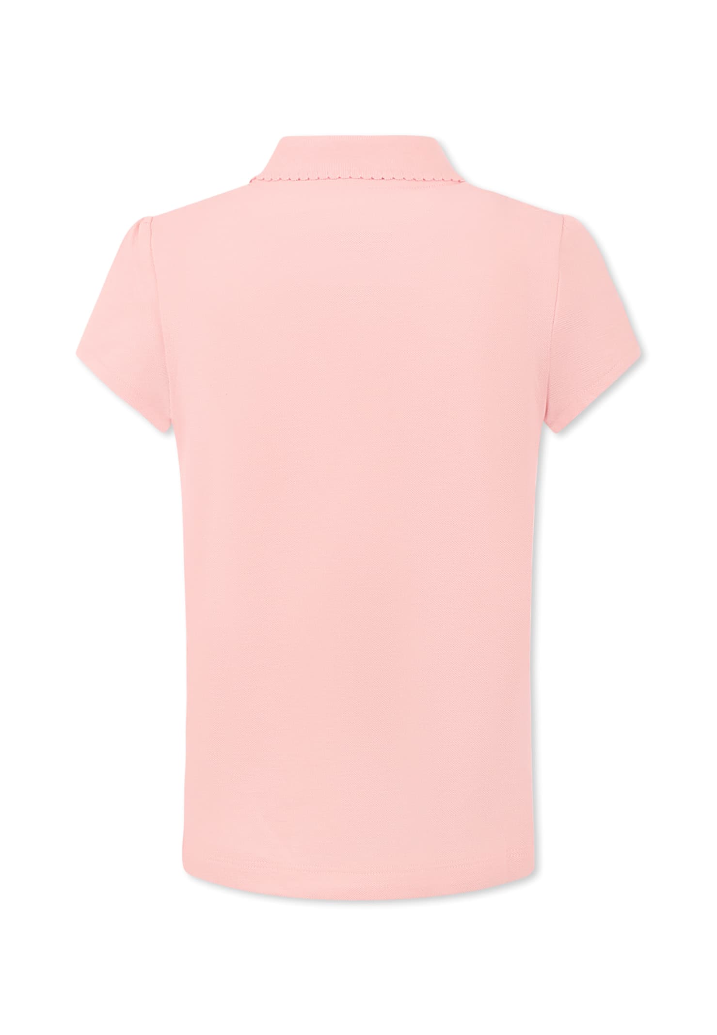 Lacoste Pink Polo Shirt For Girl With Crocodile In Pink