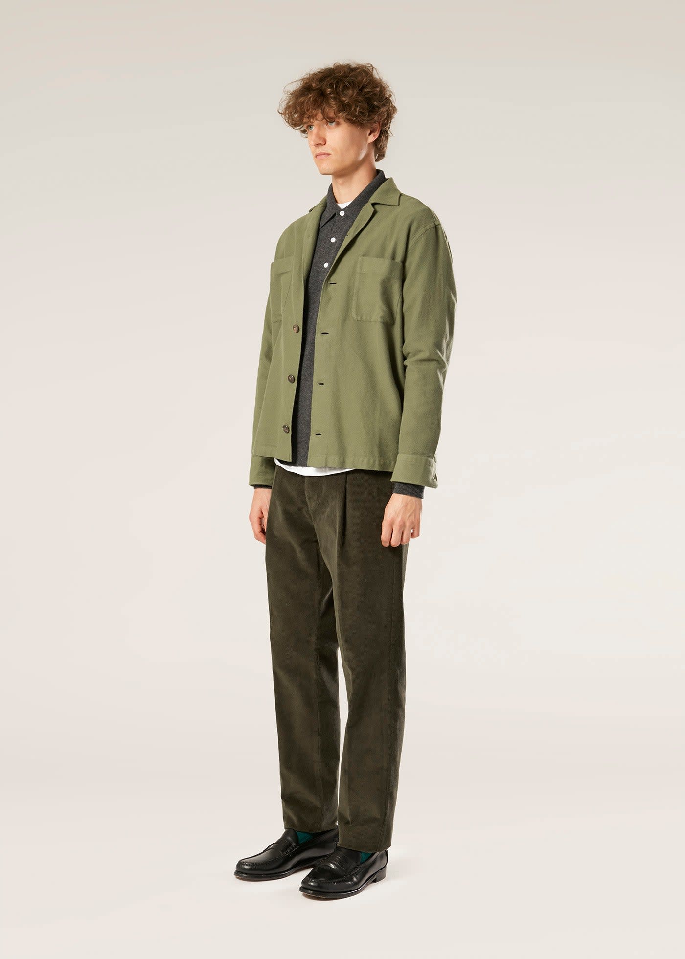 Shop Doppiaa Aabba Green Cotton Overshirt